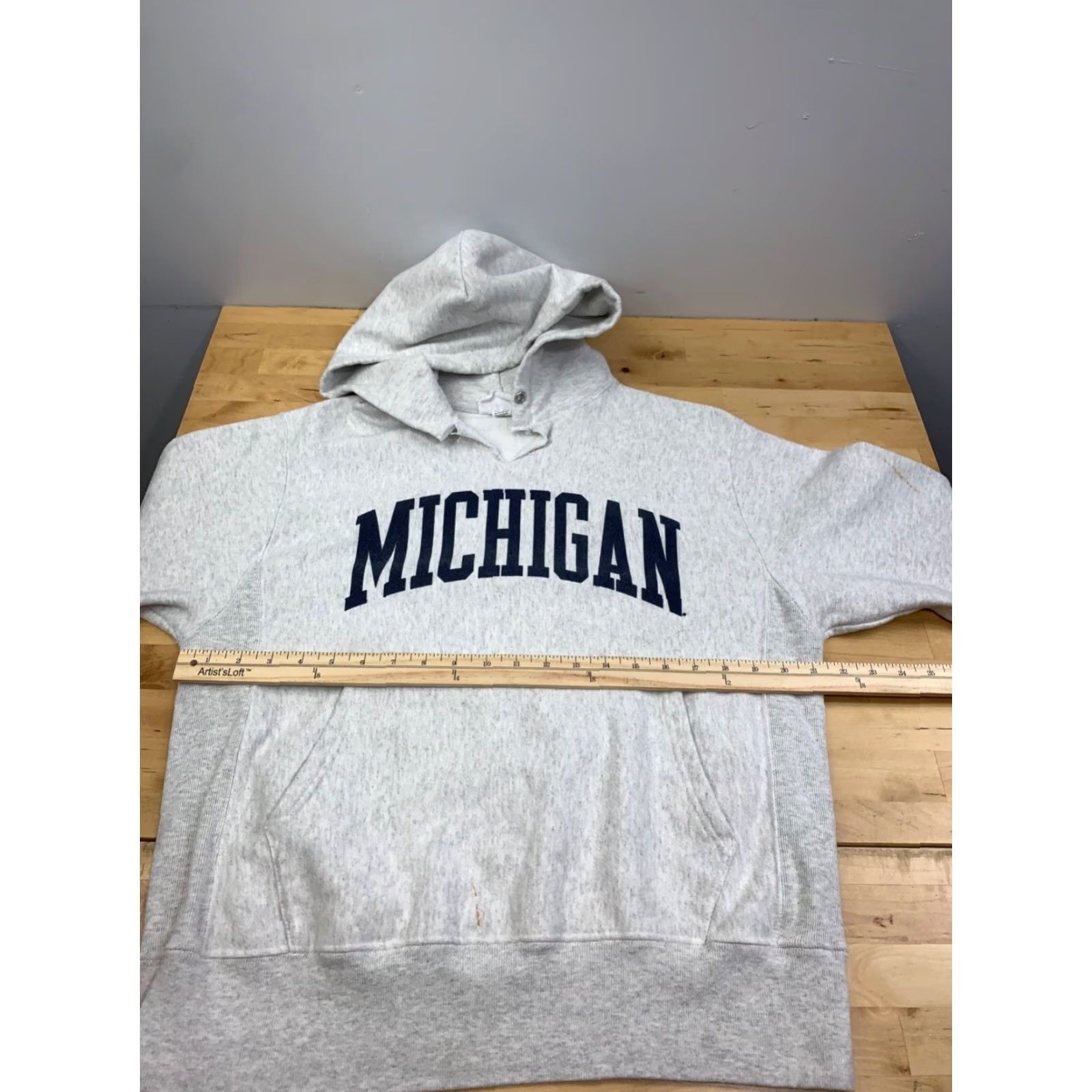 Champion Champion Reverse Weave Hoodie MenAdult M Gray Pullover Heavyweight Hooded Michigan Wolverines 11003 Size US M / EU 48-50 / 2 - 7 Thumbnail