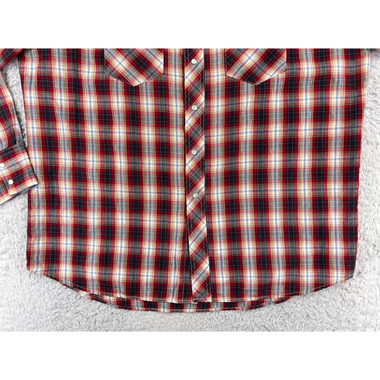Vintage Rustler Mens Shirt L Red Plaid Western Button-Up Cowboy Pearl Snaps Casual 44 in Chest Pattern Plaid Space: Cowboy, Western, American Mens Size US L / EU 52-54 / 3 - 7 Thumbnail