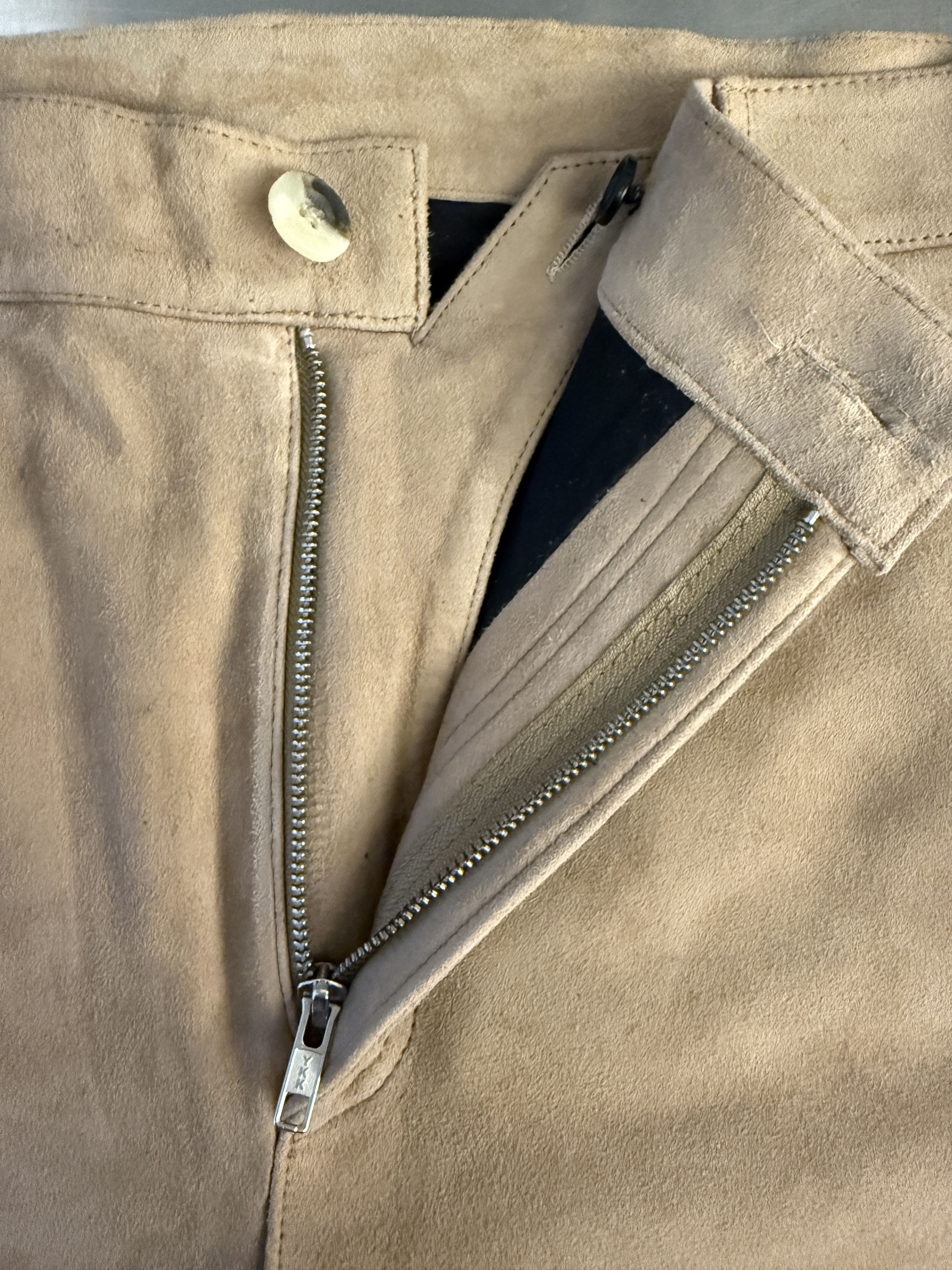 424 424 Tan Suede Leather Workmen Pants Size US 36 / EU 52 - 3 Thumbnail