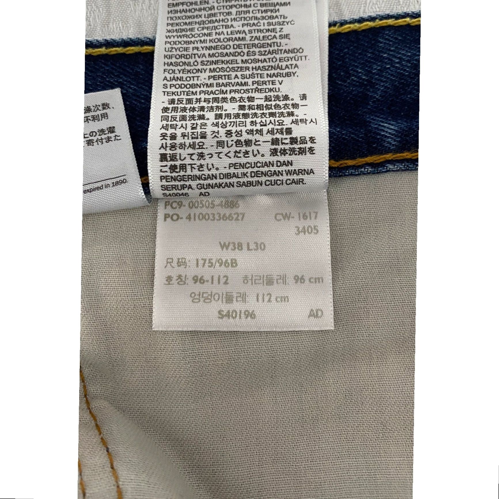 Levi's Levi's 505 Jeans Mens Regular Fit Denim Blue 38x30 Pants Straight Pocket Cotton Denim Zip Button Inseam 30 Vintage No Size US 38 / EU 54 - 4 Thumbnail