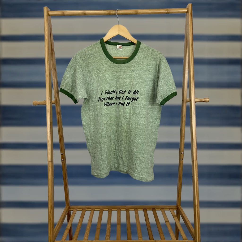 Hanes VINTAGE 70s Hanes Green T-Shirt L Mens Size US L / EU 52-54 / 3 - 1 Thumbnail