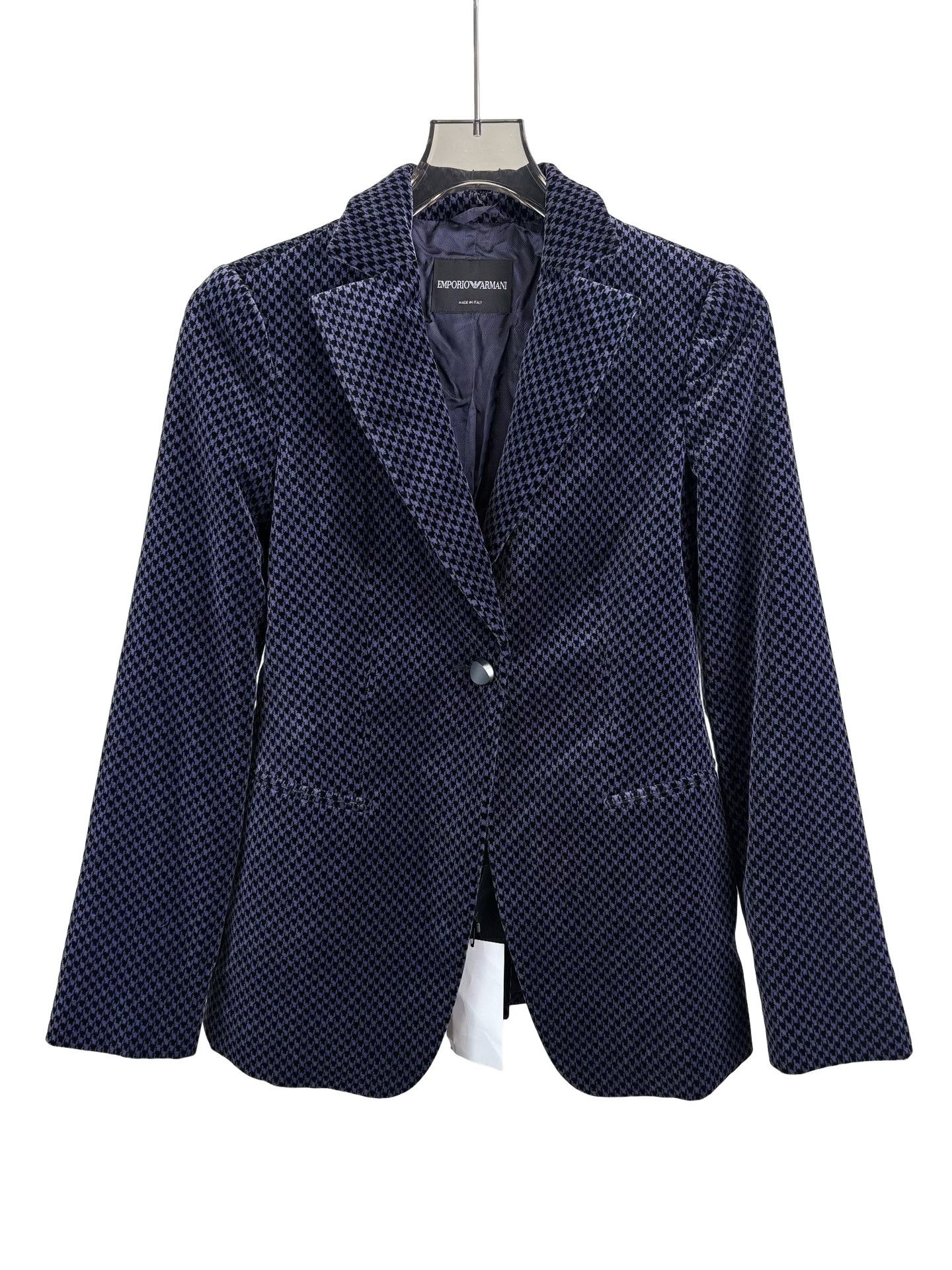 Emporio Armani Emporio Armani Houndstooth Velvet Blazer IT 40 Size S / US 4 / IT 40 - 1 Thumbnail