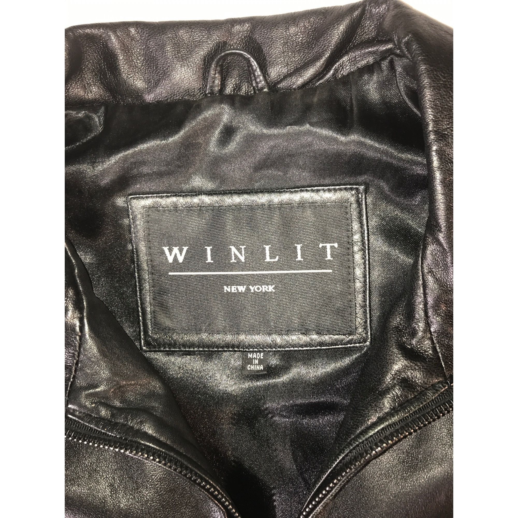 Vintage WINLIT New York Women's Black Full Zip Leather Moto Jacket Size S / US 4 / IT 40 - 4 Thumbnail