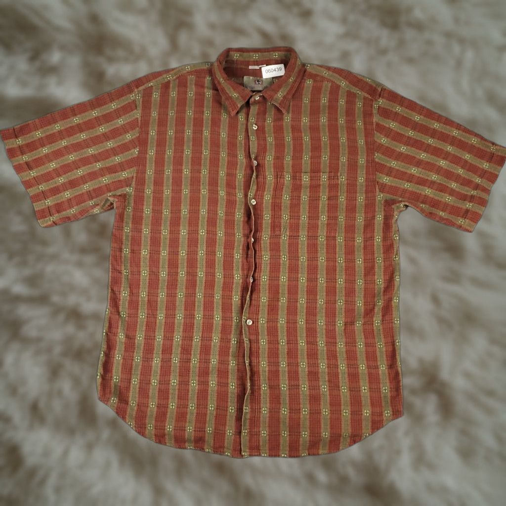 The Territory Ahead Territory Ahead Button Up Shirt Mens 2XL Red Striped Knit Short Sleeve Classic Size US XXL / EU 58 / 5 - 1 Thumbnail