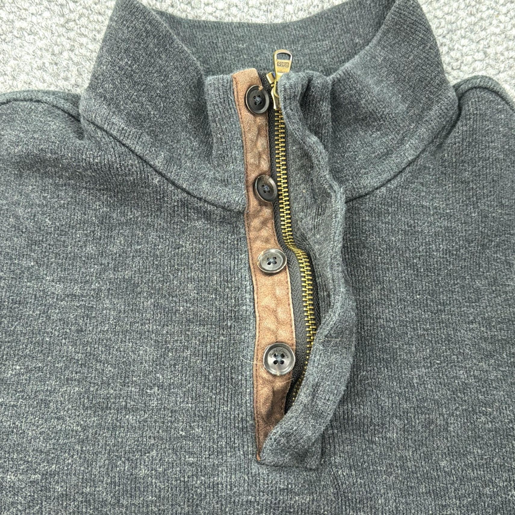 Polo Ralph Lauren VINTAGE Polo Ralph Lauren Sweater Mens XL Gray Cotton Mock Neck 1/4 Zip Pony Size US XL / EU 56 / 4 - 4 Thumbnail