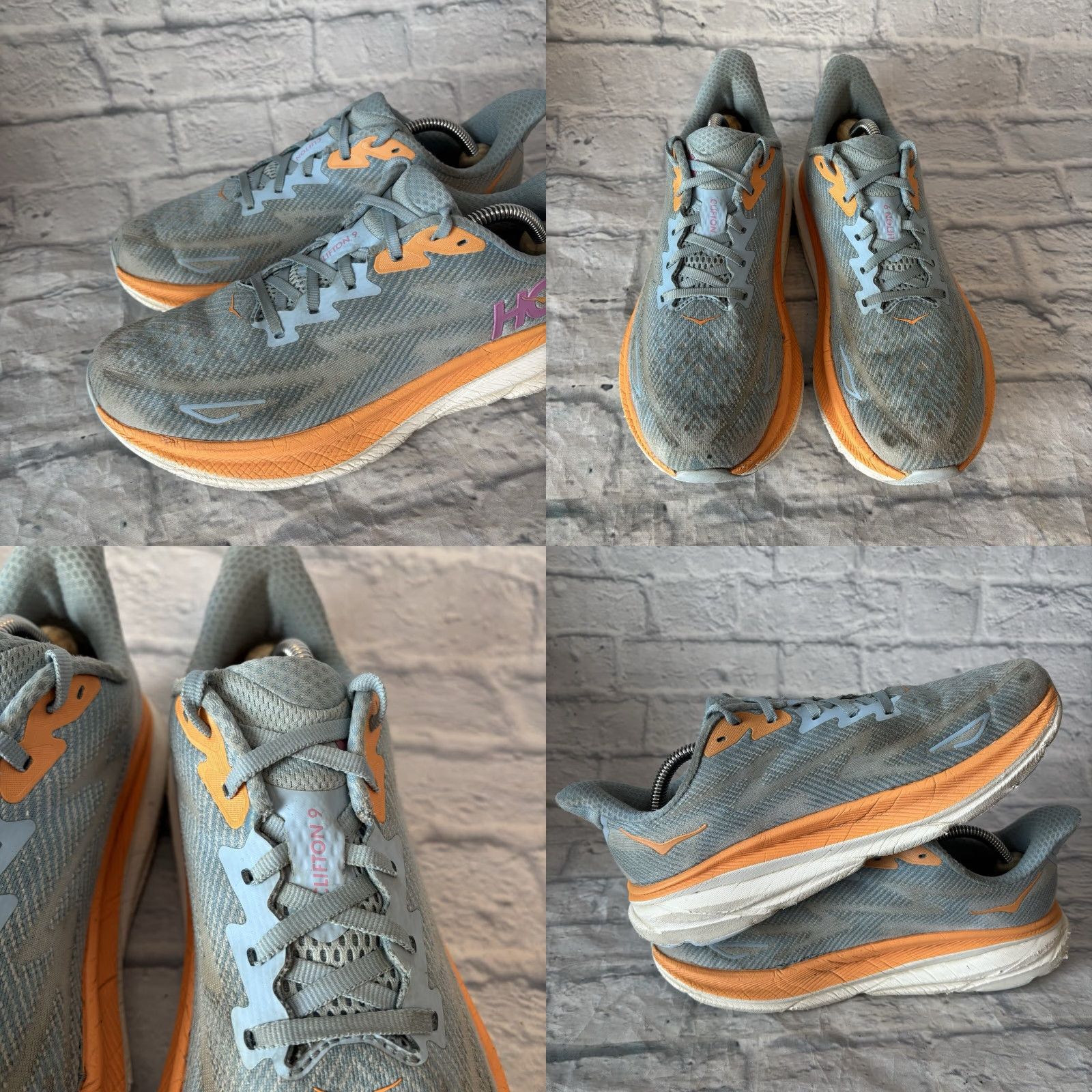 Vintage Hoka One One Clifton 9 Blue Running Sneakers Women’s 9.5 B Shoes Athletic Casual All Season Size US 10 / IT 40 - 8 Thumbnail