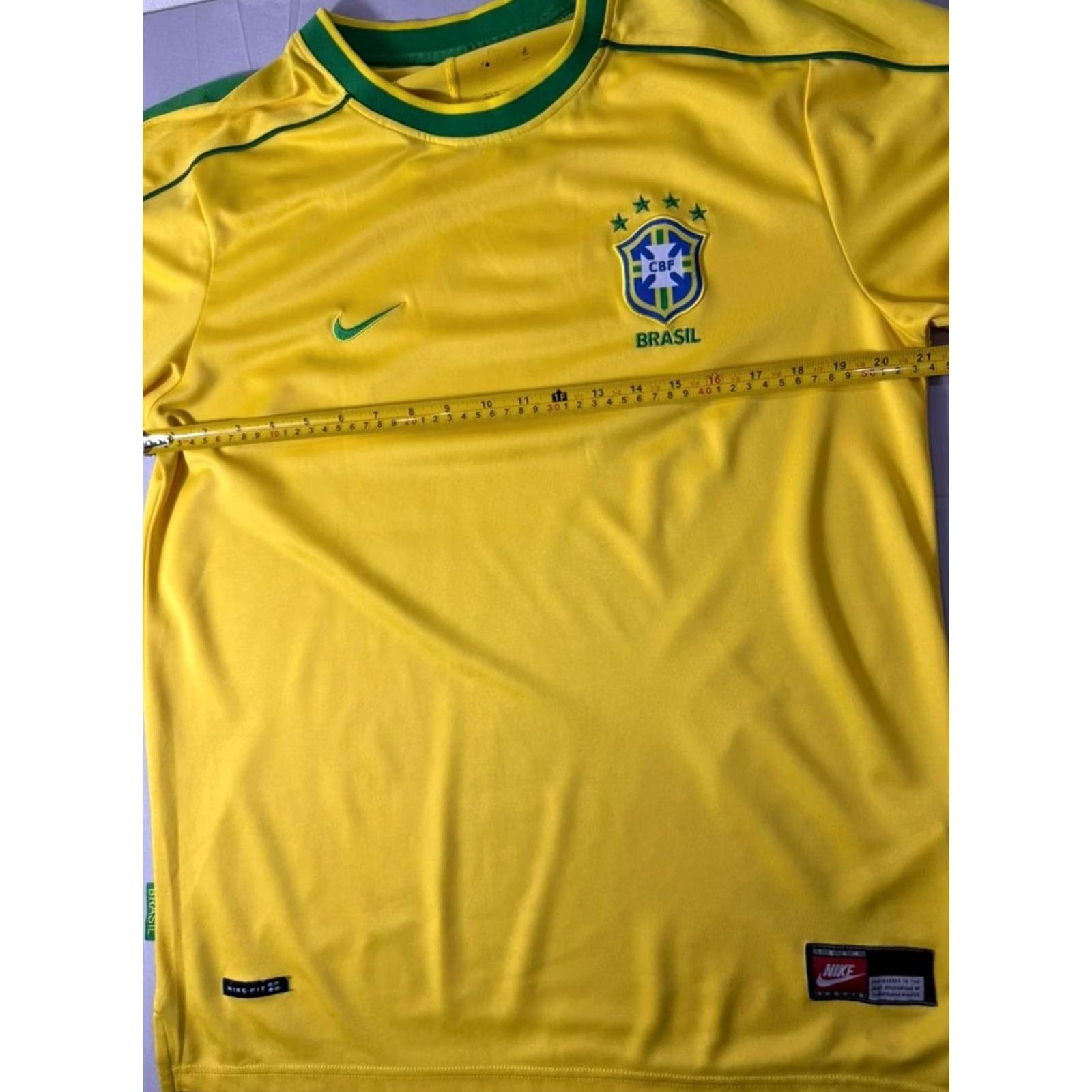 Nike Nike Brazil CBF Yellow Soccer Football Jersey Men's L Short Sleeve Size US L / EU 52-54 / 3 - 5 Thumbnail