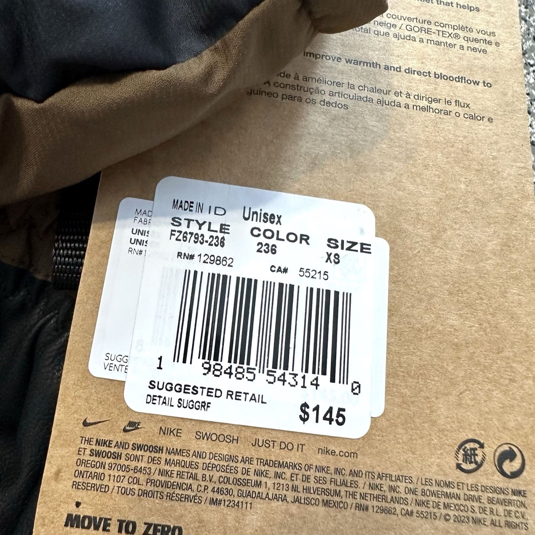 Nike Nike ACG Therma-FIT ADV Split Mittens Gore Tex Size XS Brown FZ6793-236 Men Size ONE SIZE - 5 Thumbnail