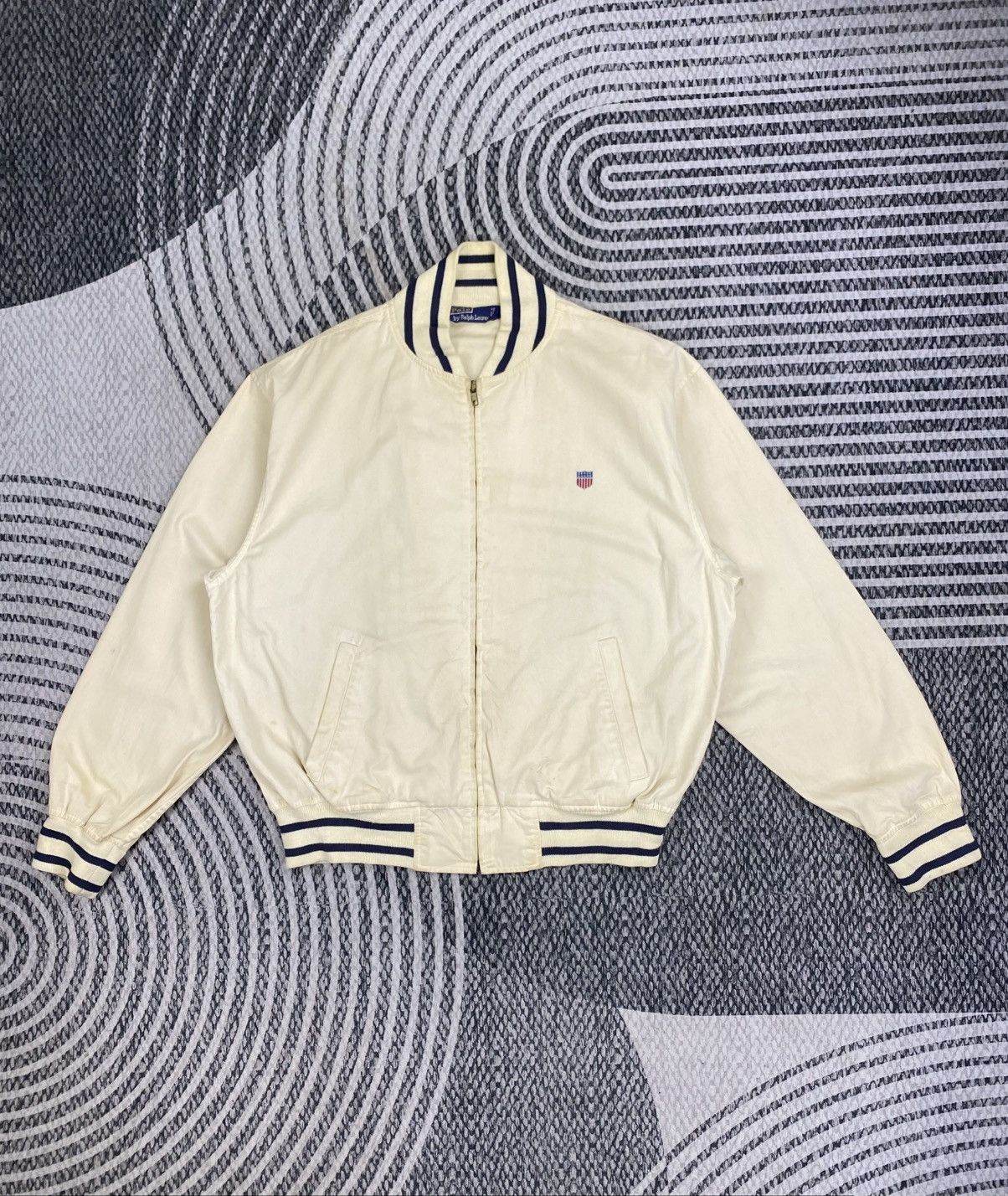 Polo Ralph Lauren Vtg Polo Ralph Lauren Flag Embroidered Varsity Style Jacket Size US L / EU 52-54 / 3 - 1 Thumbnail