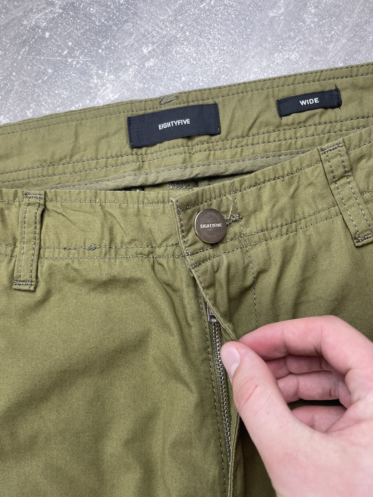 Other EIGHTYFIVE Wide Leg Cargo Olive Green Utility Military Pants Size US 31 - 9 Thumbnail