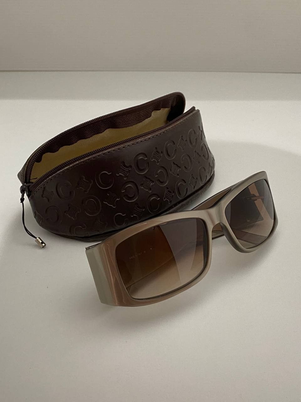 Celine Celine Shield Logo Rectangle Oversized Vintage Sunglasses Size ONE SIZE - 8 Thumbnail
