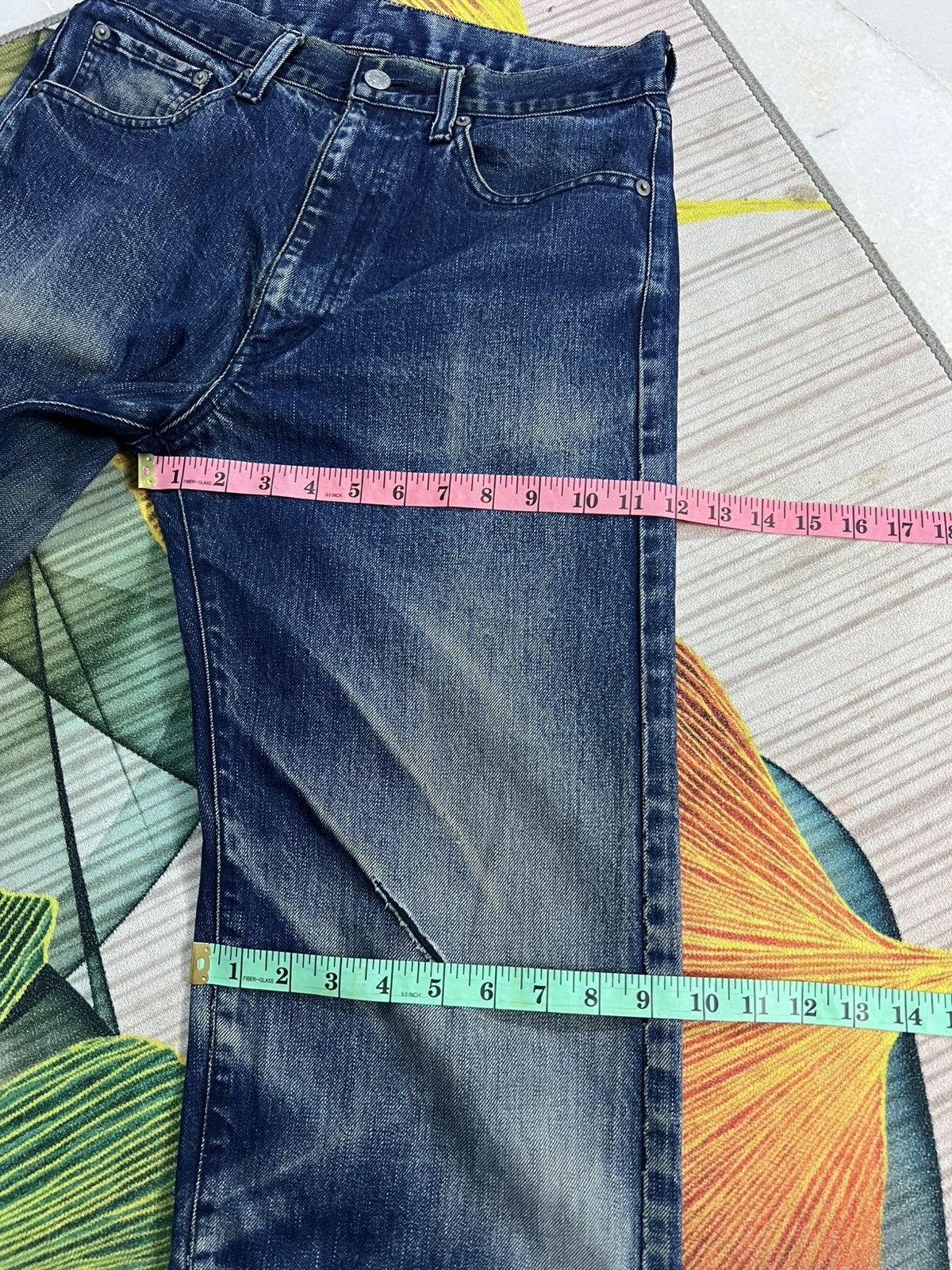 If Six Was Nine × Le Grande Bleu (L.G.B.) 💥BAGGY💥VINTAGE 90’s STYLE BOBSON DISTRESS JEANS Size US 29 - 18 Thumbnail