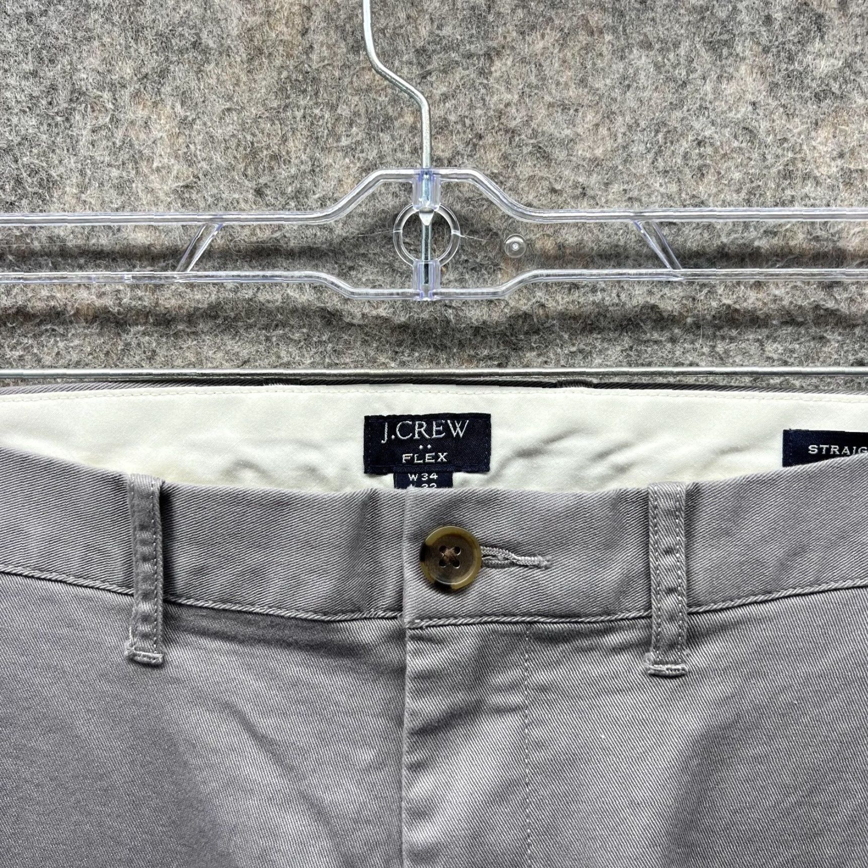 J.Crew J.CREW Pants Men 34x32 Gray Flat Front Chino Straight Regular Vintage No Size US 34 / EU 50 - 5 Thumbnail