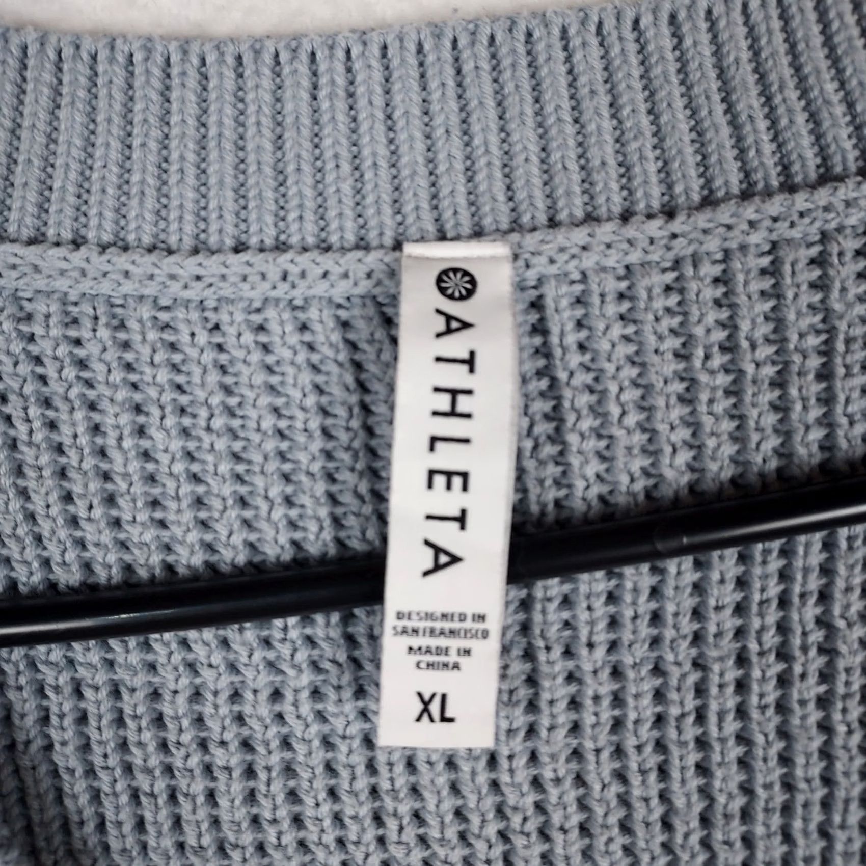 Athleta VINTAGE? No — Athleta Womens XL Blue Knit Sweater Pullover Cotton Blend Casual Size XL / US 12-14 / IT 48-50 - 5 Thumbnail