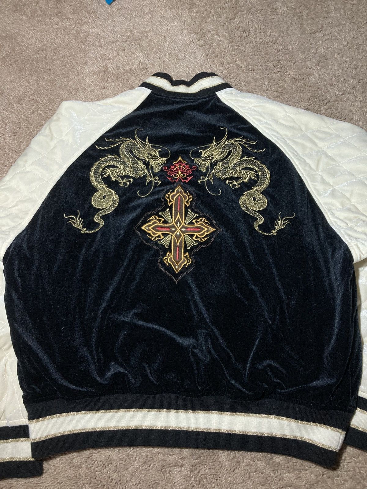 Yoshiyuki Konishi AW92 Ficce Velour Sukajan Jacket Embroidered Quilted 90s Size US M / EU 48-50 / 2 - 9 Thumbnail