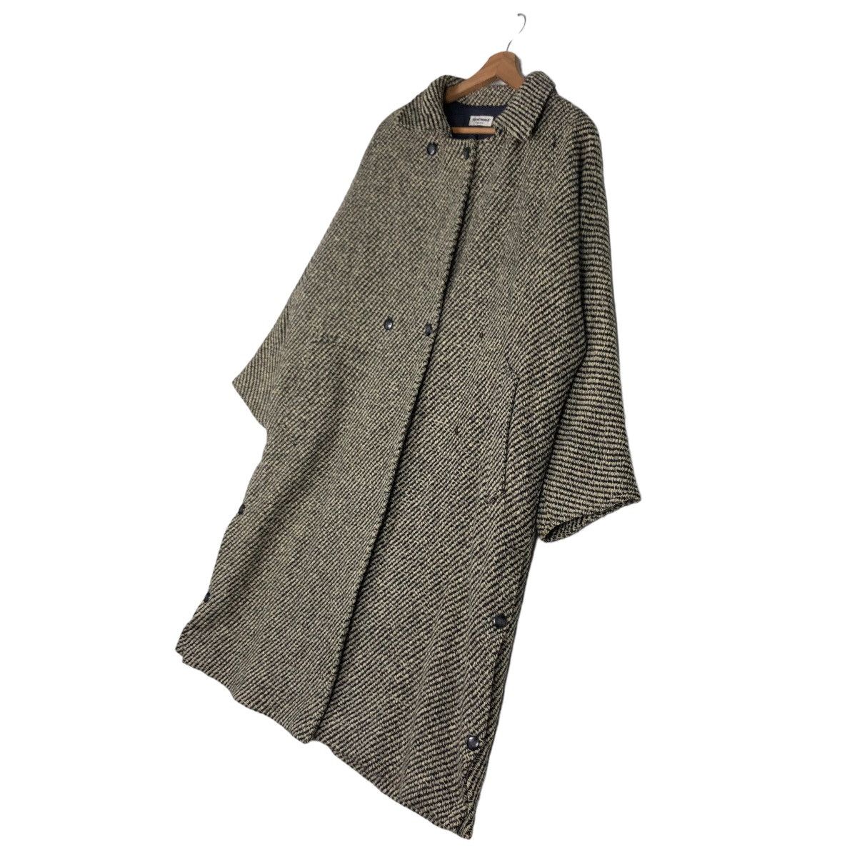 Japanese Brand 🔥Rich Grey - Fly Long Jacket Wool Herringbone Issey Miyake Size US M / EU 48-50 / 2 - 2 Thumbnail