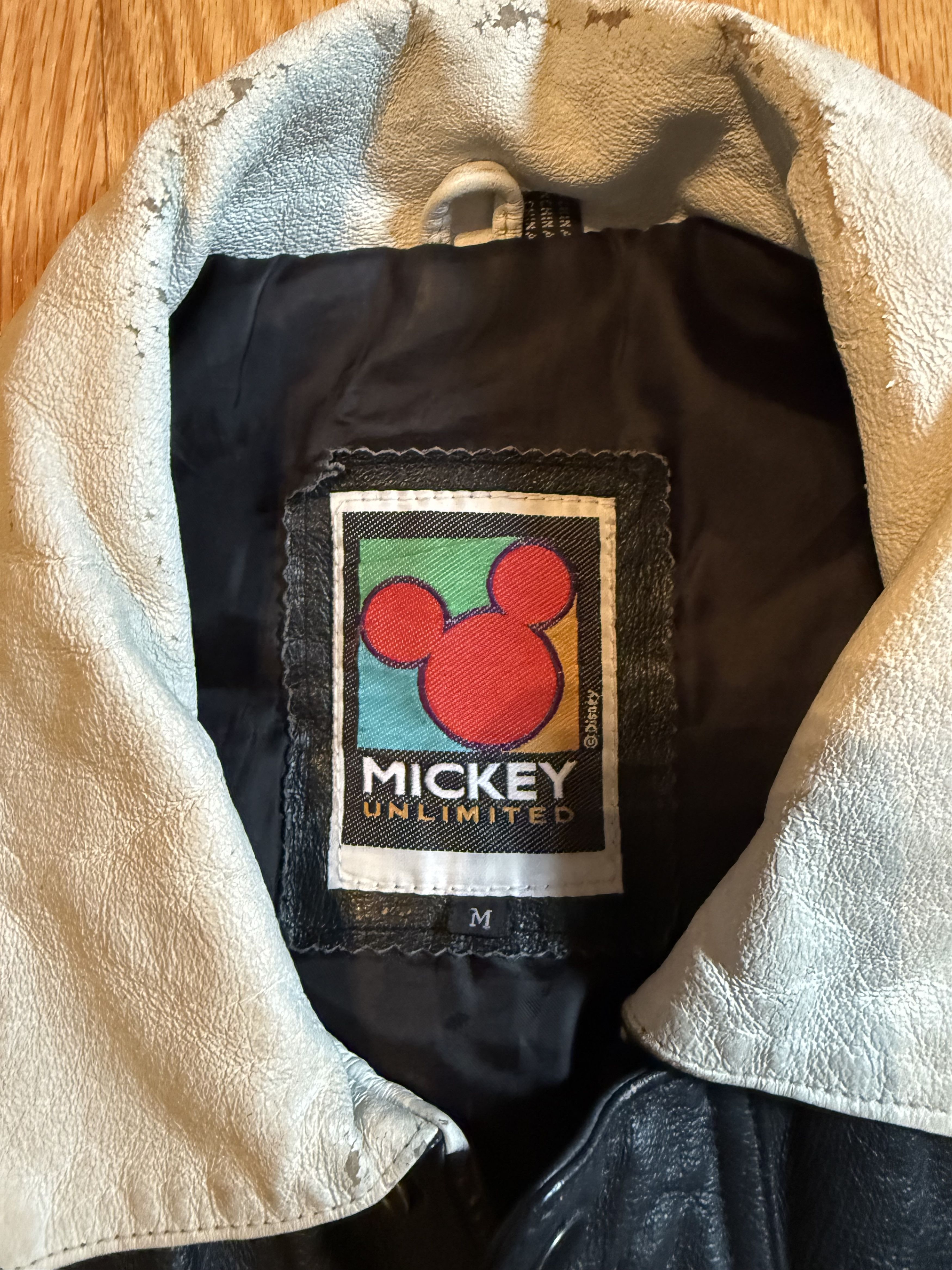 Mickey Unlimited Vintage Disney Mickey Black Leather Jacket – M Size US M / EU 48-50 / 2 - 2 Thumbnail