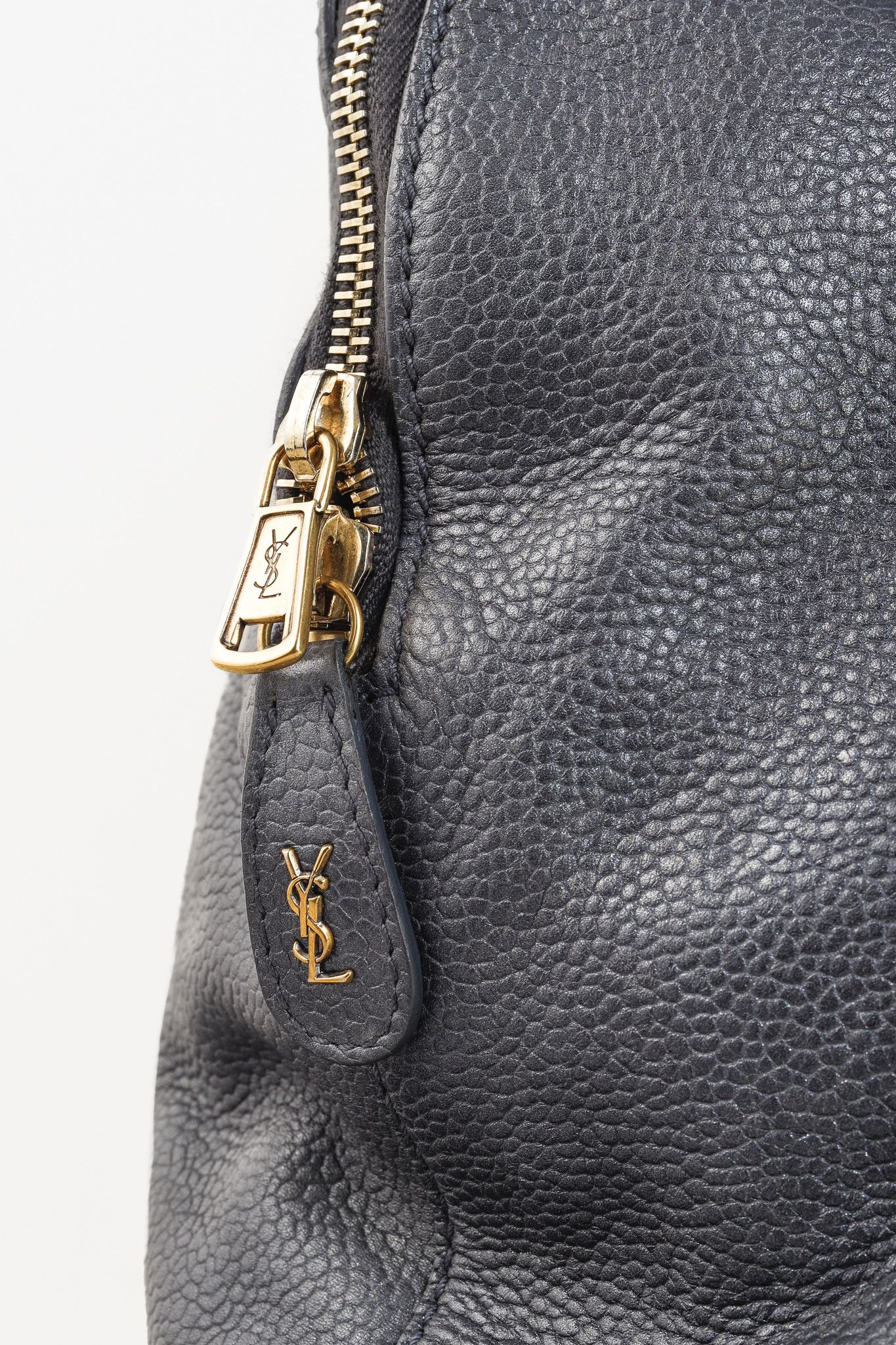 Yves Saint Laurent Yves Saint Laurent Grey Pebbled-Leather Braided-Strap Tote Size ONE SIZE - 11 Thumbnail