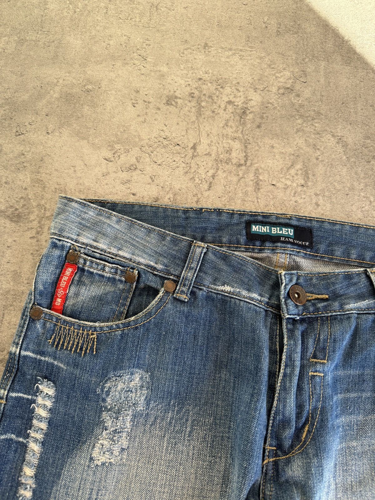 Japanese Brand Baggy Jeans Denim Blue Distressed Rap Skate Y2K Size US 34 / EU 50 - 4 Thumbnail
