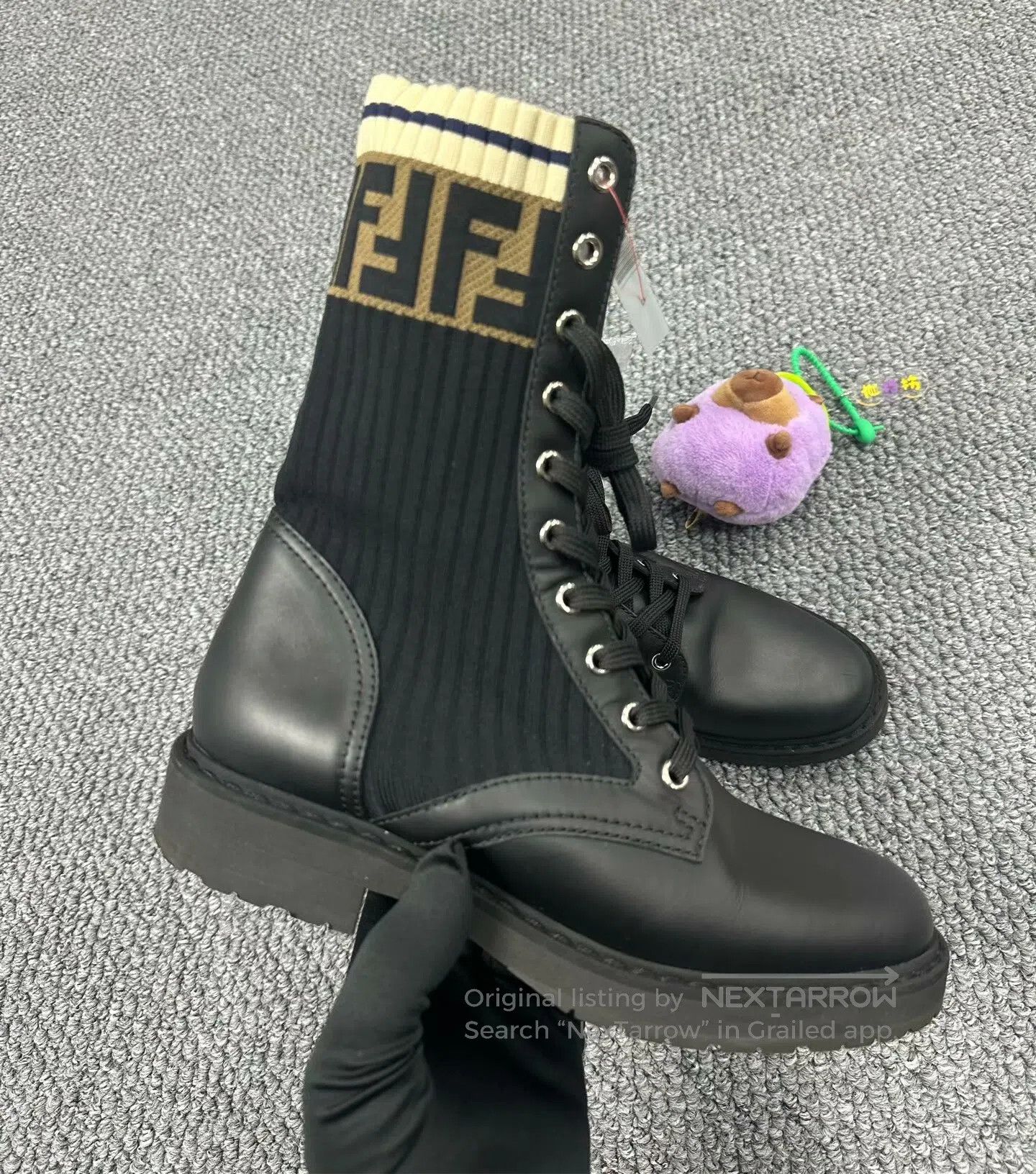Fendi FENDI Black Classic Monogrammed Short Boots| Size US 5 / EU 37 - 4 Thumbnail