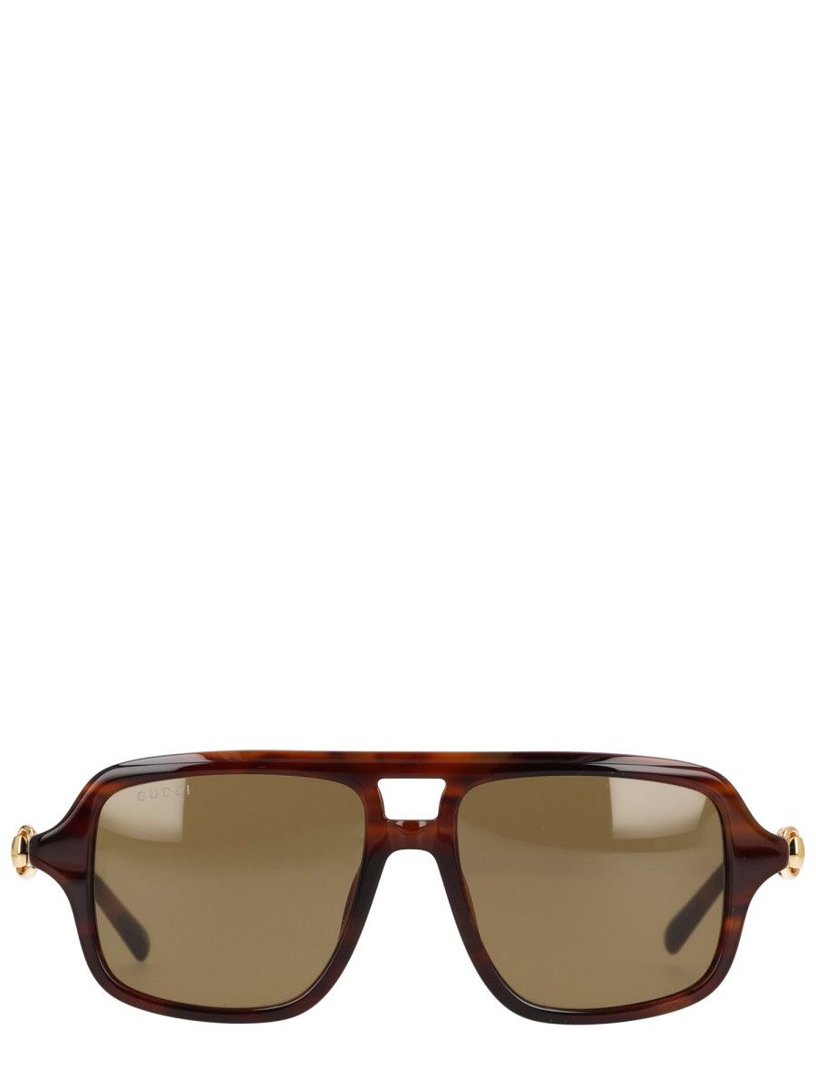 Gucci GUCCI "NAVIGATOR" SUNGLASSES - BROWN Size ONE SIZE - 1 Thumbnail