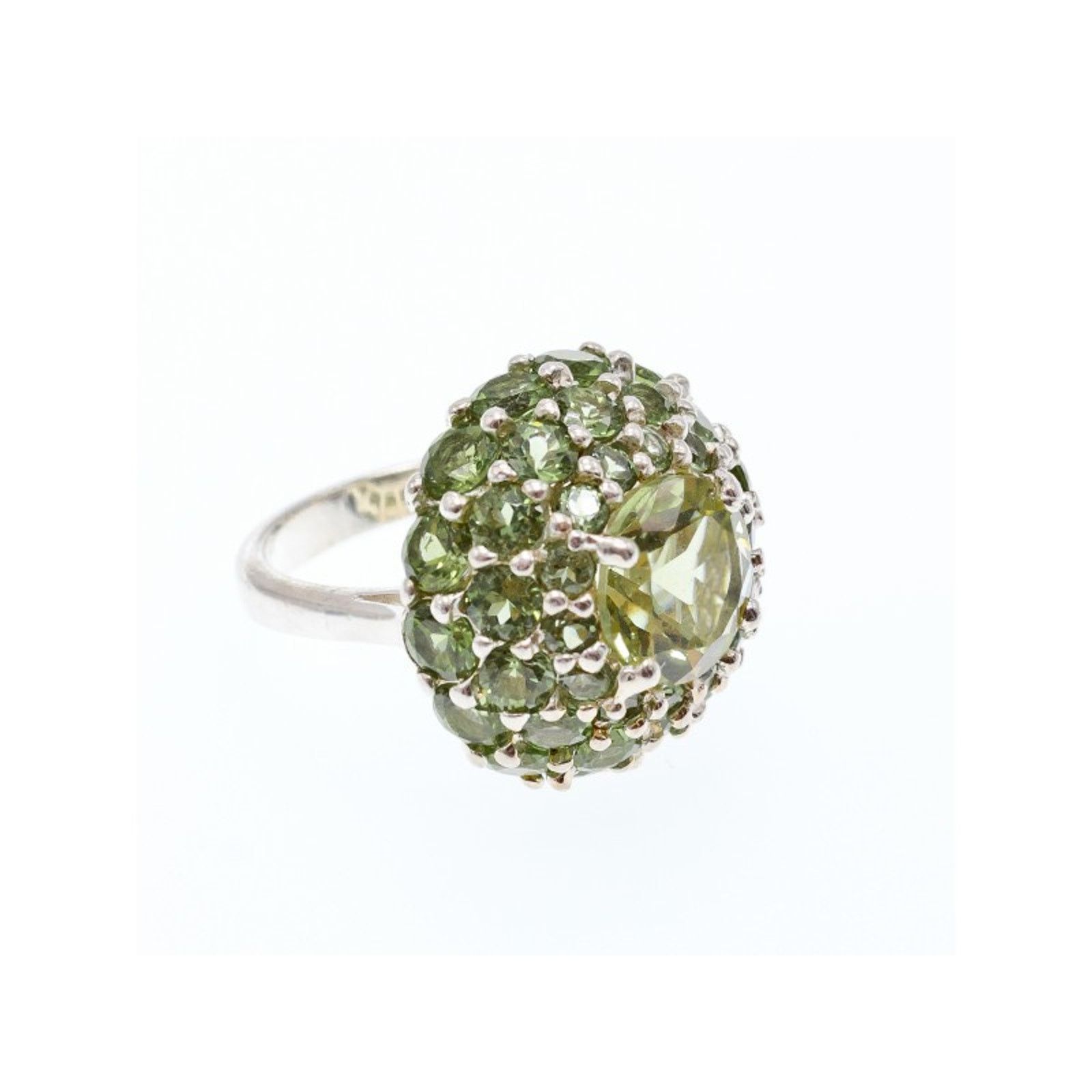 Jewelry 925 STERLING SILVER PERIDOT "SUMMER FLOWER" RING SIZE 7 Size ONE SIZE - 2 Thumbnail
