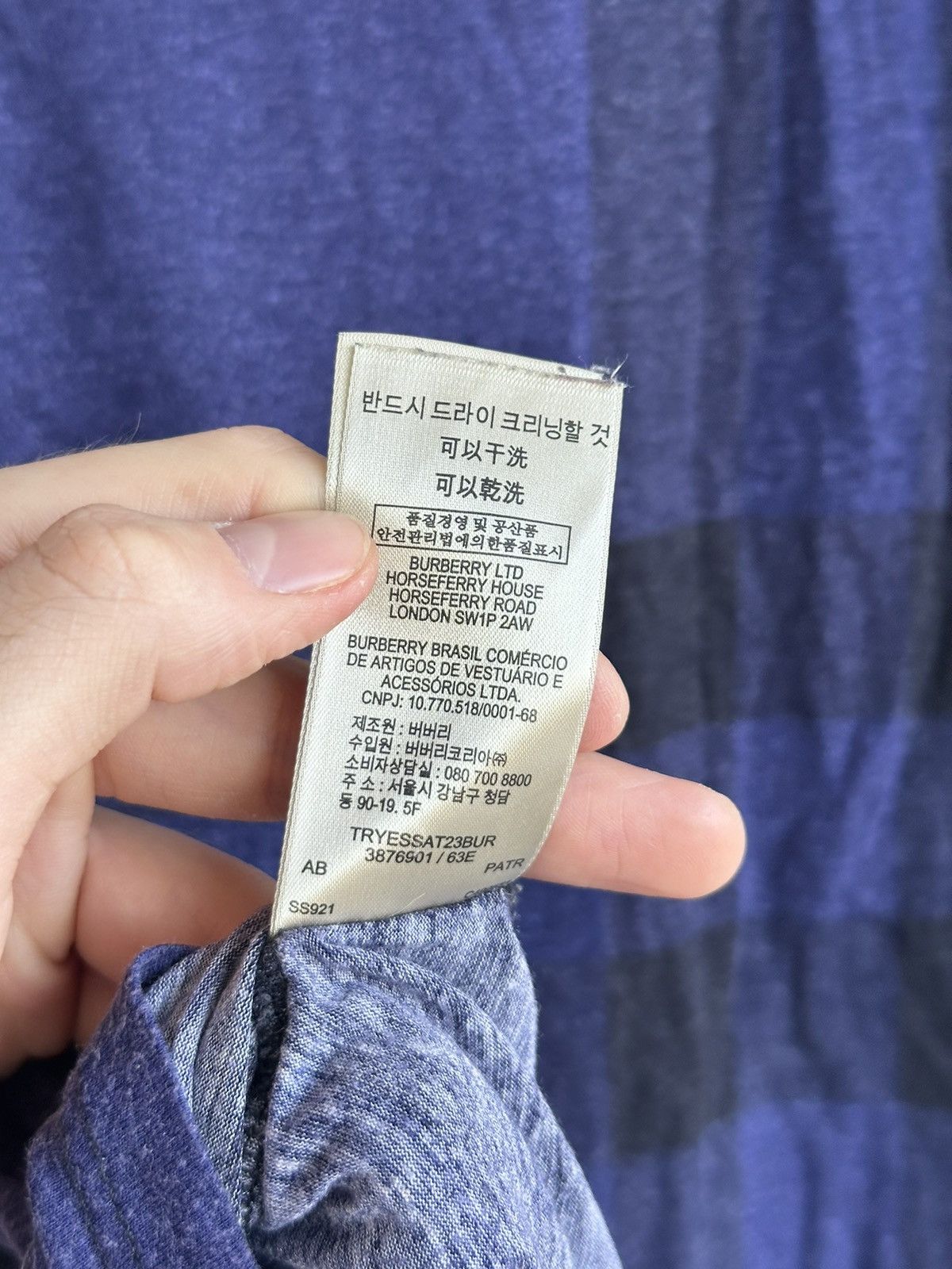 Burberry Burberry Brit Blue T-Shirt Nova Check Women's Size XS Size L / US 10 / IT 46 - 10 Thumbnail