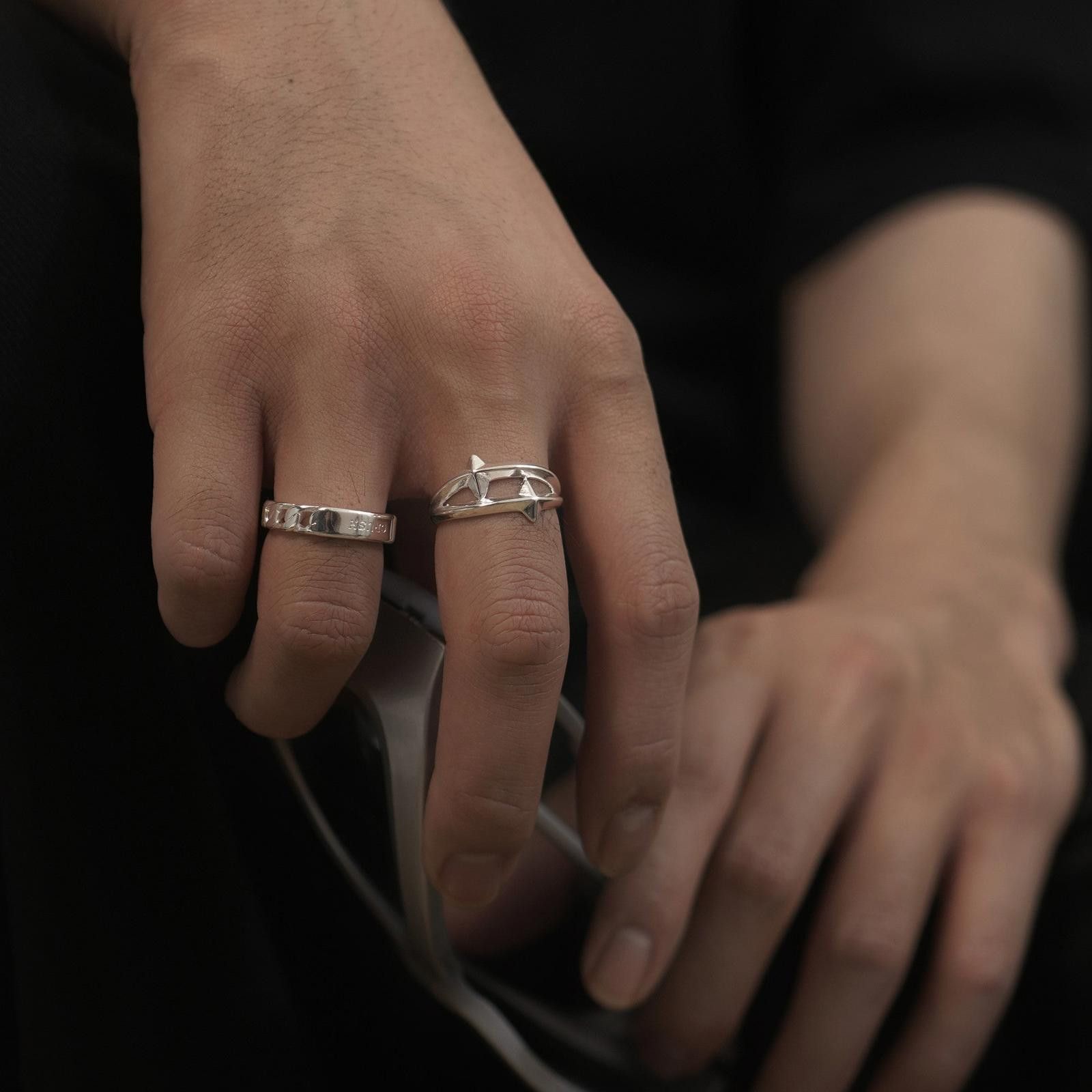 Jewelry Double Star Ring Size ONE SIZE - 3 Thumbnail