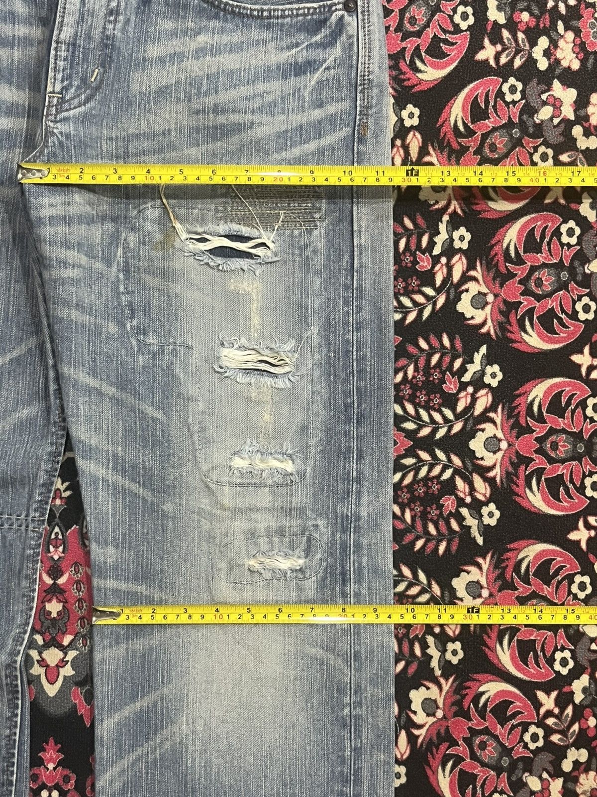 Kapital Vintage Japanese Brand Edwin XVS Patchwork Sashiko Blue Jean Size US 34 / EU 50 - 15 Thumbnail