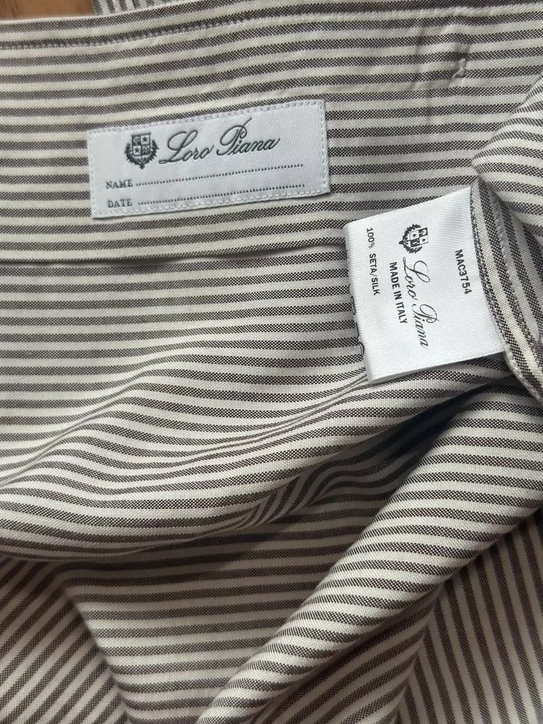 Loro Piana LORO PIANA Brown striped silk shirt Size US XS / EU 42 / 0 - 5 Thumbnail