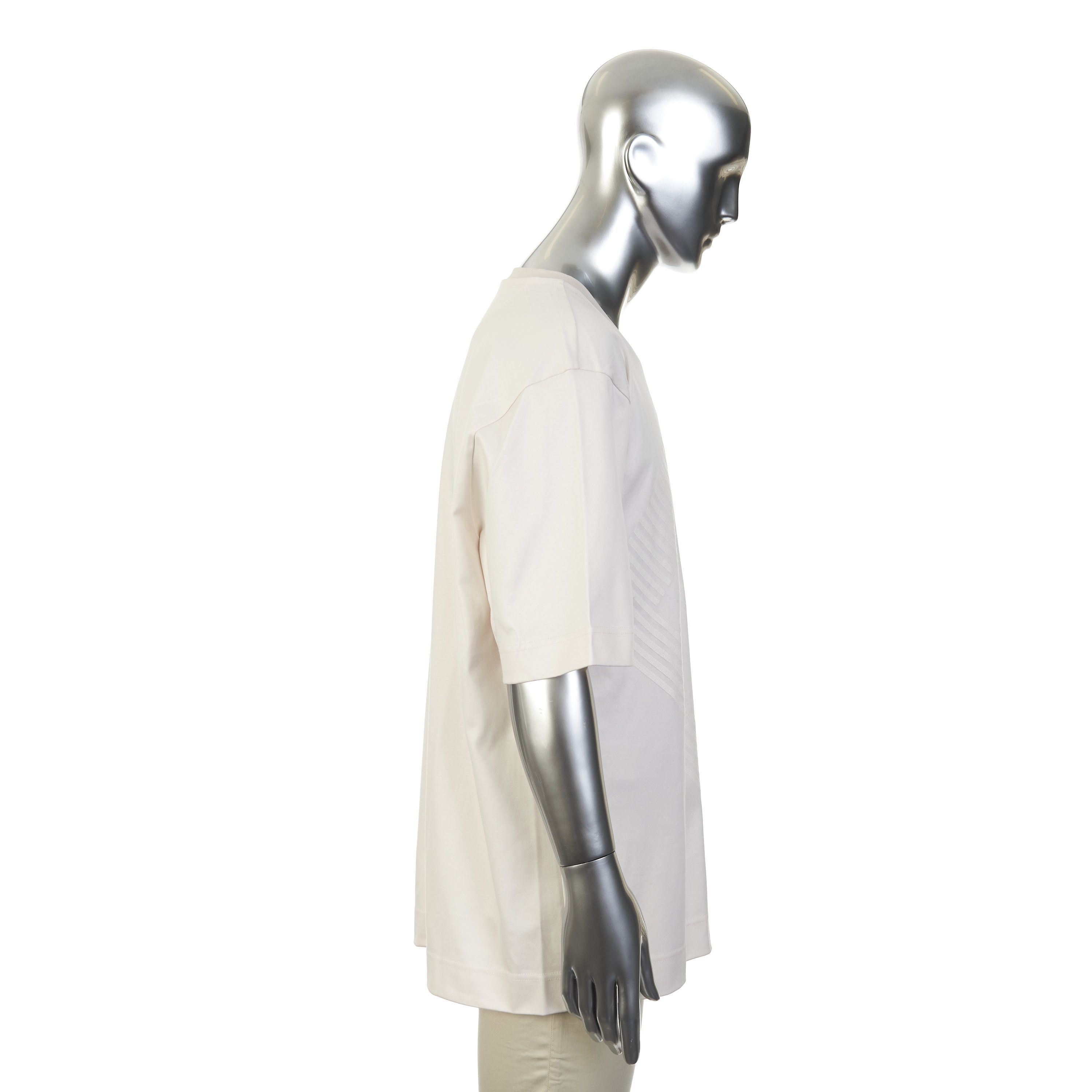 Fendi T-Shirt In Offwhite Cotton With Fendi Motif Embroidery Size US XXL / EU 58 / 5 - 8 Thumbnail