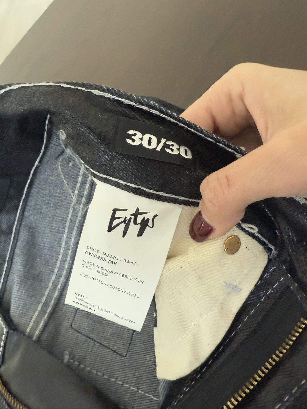 Eytys EYTYS CYPRESS TAR BLACK STRAIGHT FIT JEANS Size US 30 / EU 46 - 5 Thumbnail