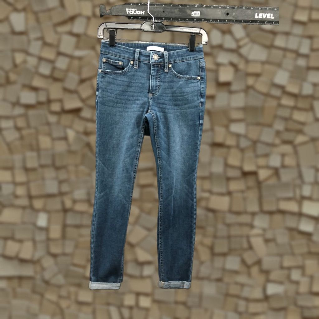 Vintage LC Lauren Conrad Skinny Jeans Woman Size 2 Blue Denim 5-Pocket Regular Rise Slim Fit Pants Size 26" / US 2 / IT 38 - 1 Thumbnail