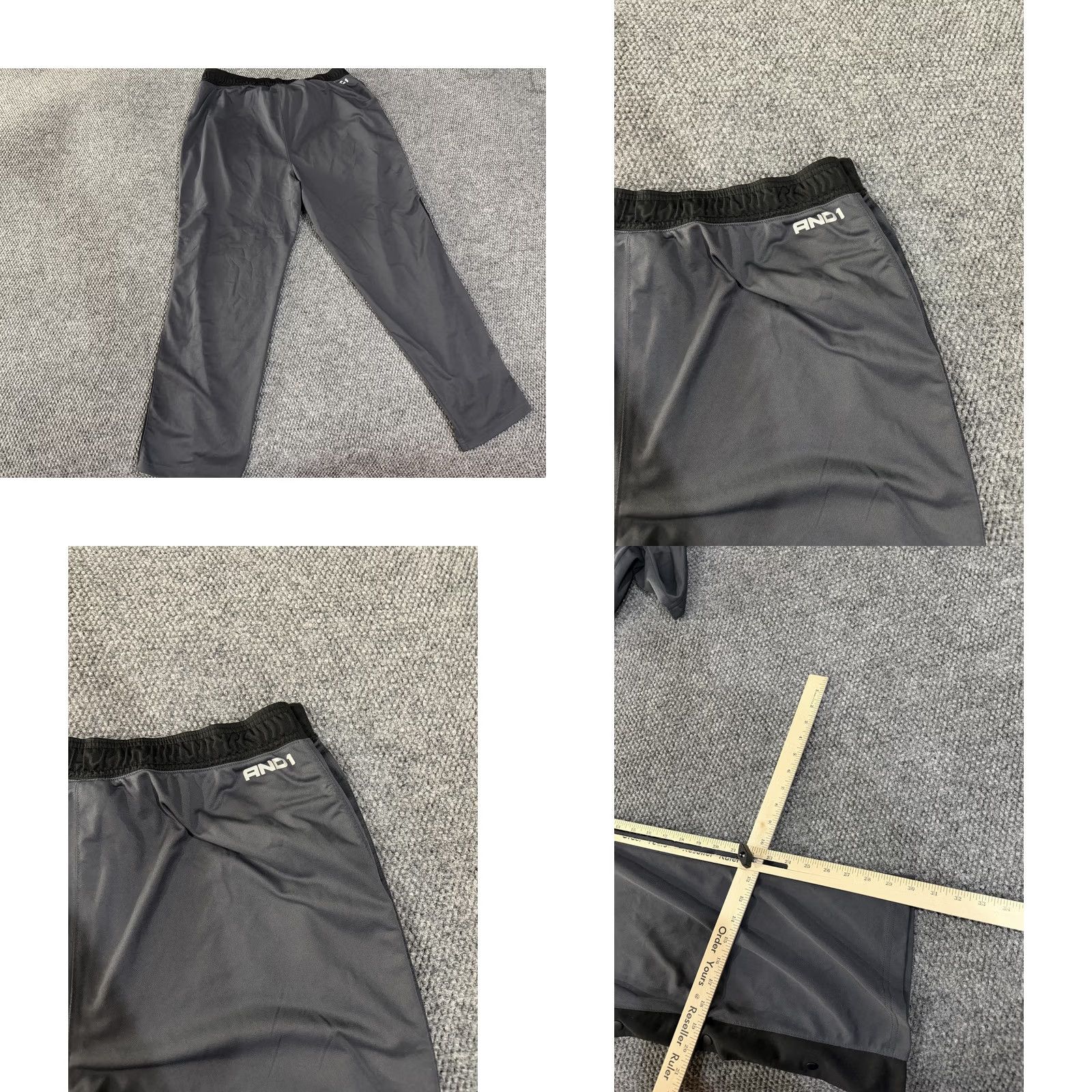 Vintage AND1 Track Pants Mens 2XL Gray Snap Tearaway Side Stripe Basketball Athletic Size US 39 - 8 Thumbnail
