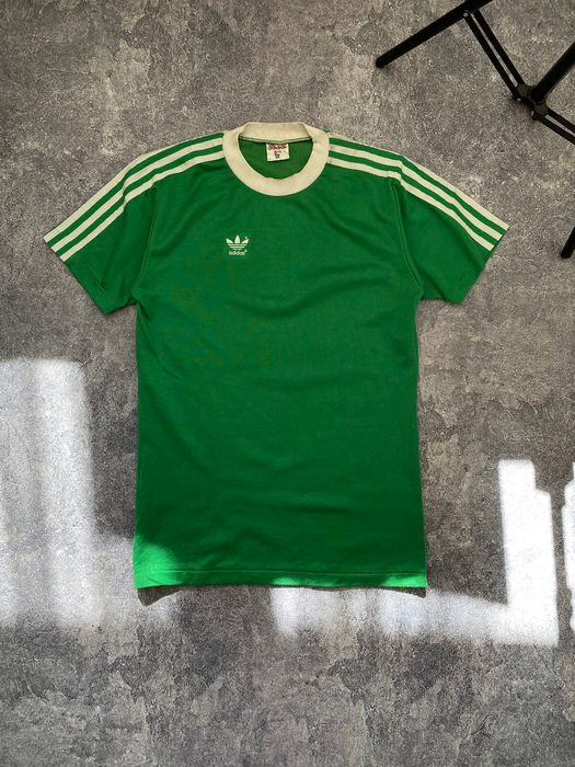 Adidas vintage green adidas west germany 80s 90s jersey t-shirt