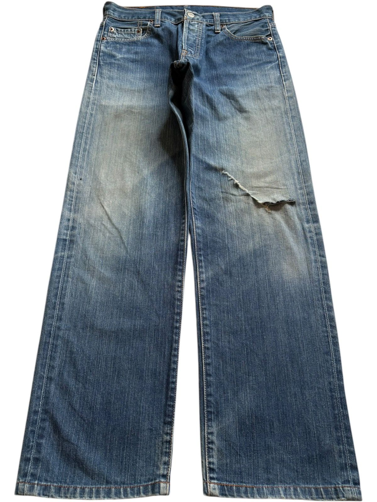 Levi's Vintage 90s Levis 501 Mud Wash Distressed Loose Jeans Size US 30 / EU 46 - 1 Thumbnail