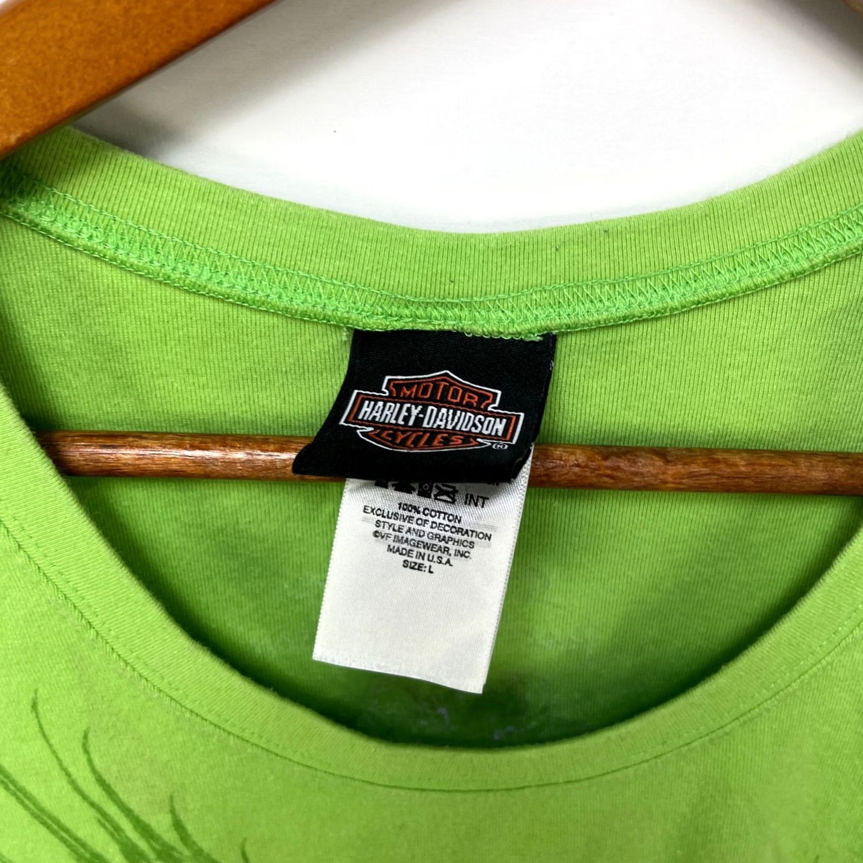 Harley Davidson VINTAGE Harley-Davidson T-Shirt Women L Green 90s Sports Hip Hop Short Sleeve Casual Size L / US 10 / IT 46 - 4 Thumbnail