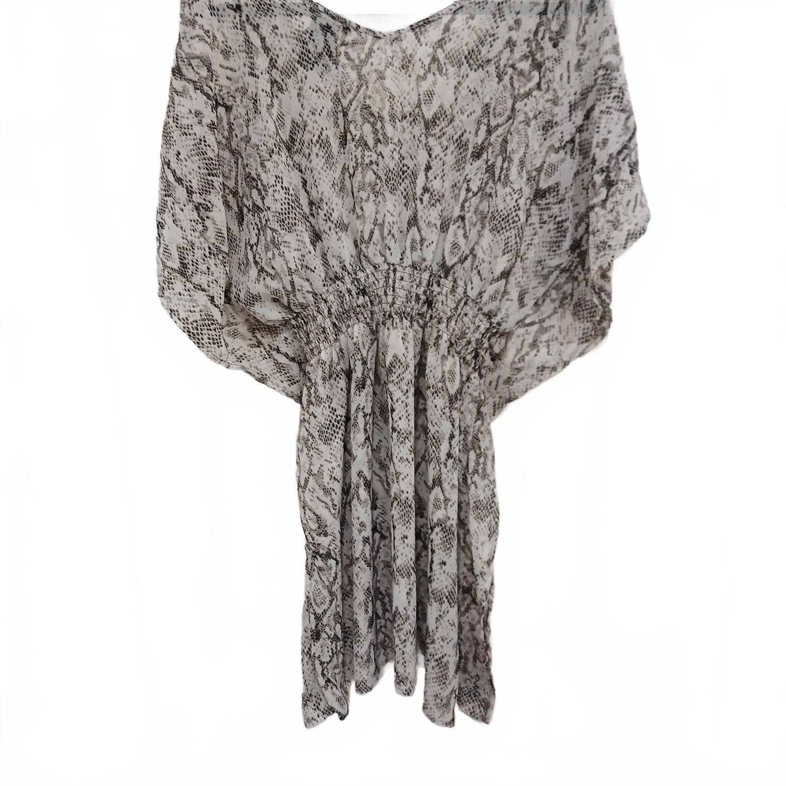 Bcbgmaxazria BCBG Maxazaria Large Snake Skin Short Kaftan Size L / US 10 / IT 46 - 4 Thumbnail