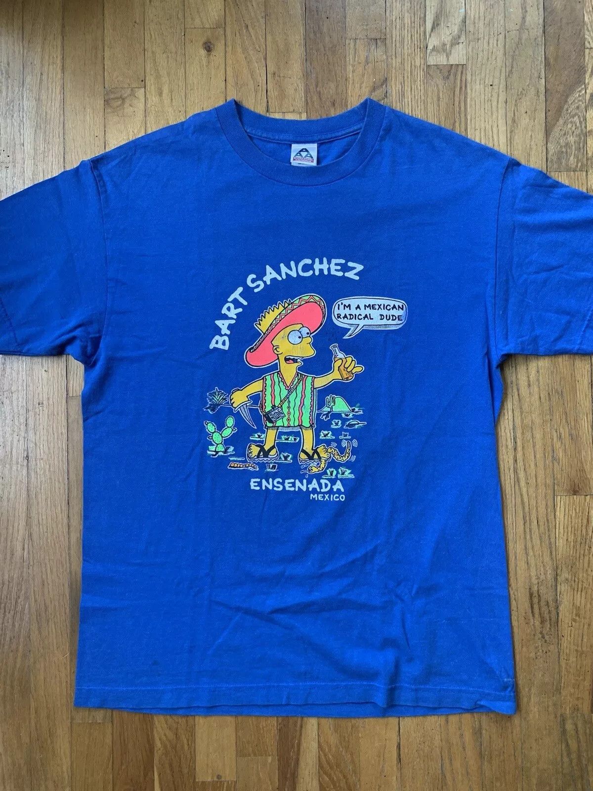 Vintage Vintage 90s Bootleg Simpsons Bart Sanchez Shirt Large Blue Size US L / EU 52-54 / 3 - 1 Thumbnail