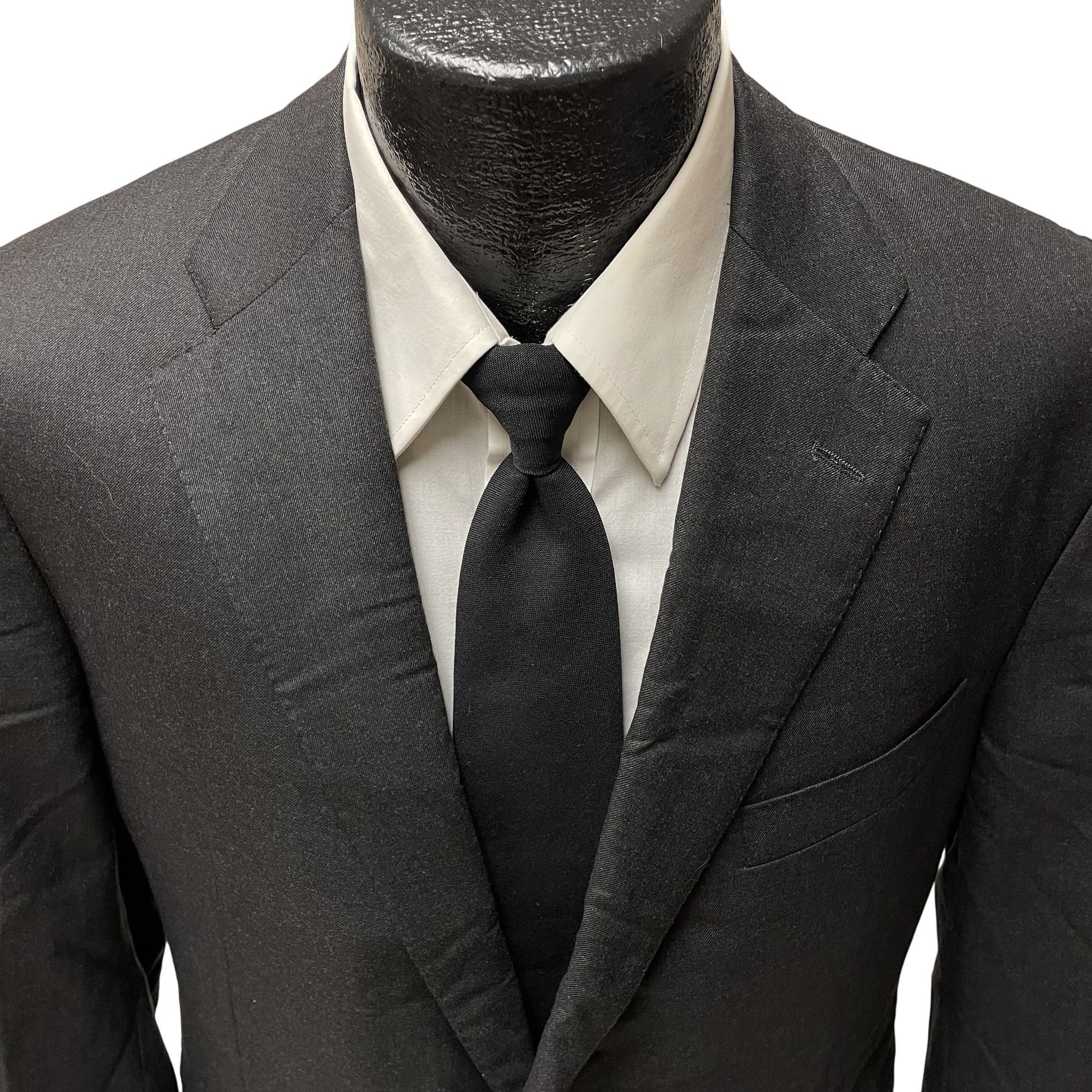 Hickey Freeman Vtg Hickey Freeman Loro Piana CHARCOAL Black Wool Sport Coat Size 44S - 2 Thumbnail
