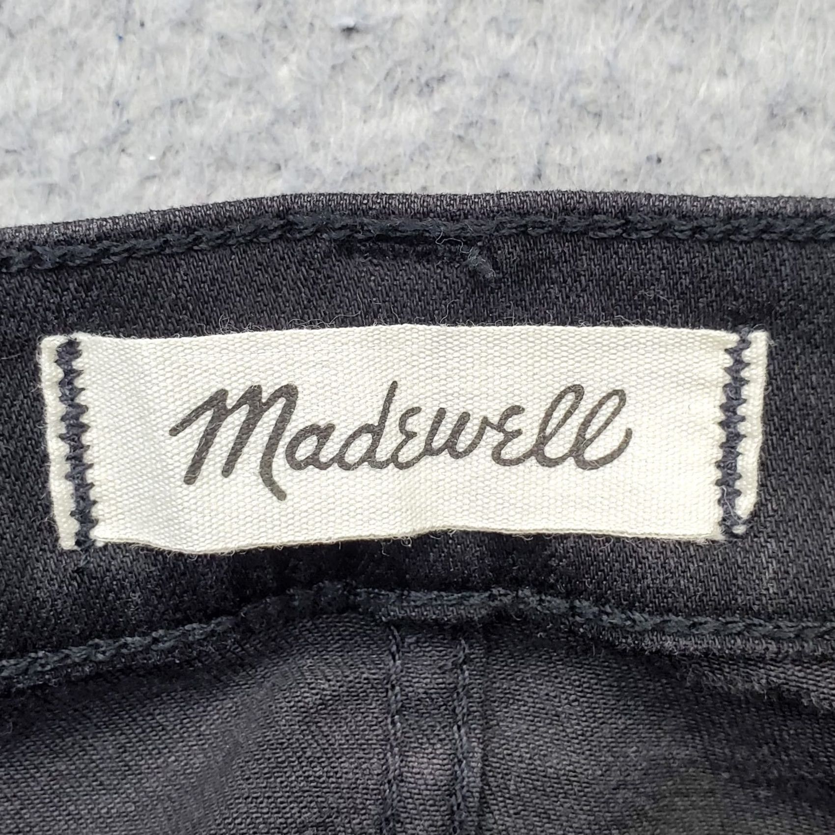 Madewell Madewell Jeans Womens 25 Black Denim 9" High Rise Skinny Button Fly Raw Hem Jeans Size 42" / US 20 - 7 Thumbnail