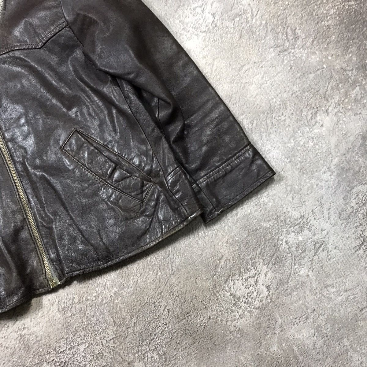 Vintage Vintage Y2K Faded Black Leather Jacket Grunge Streetwear M Size M / US 6-8 / IT 42-44 - 5 Thumbnail