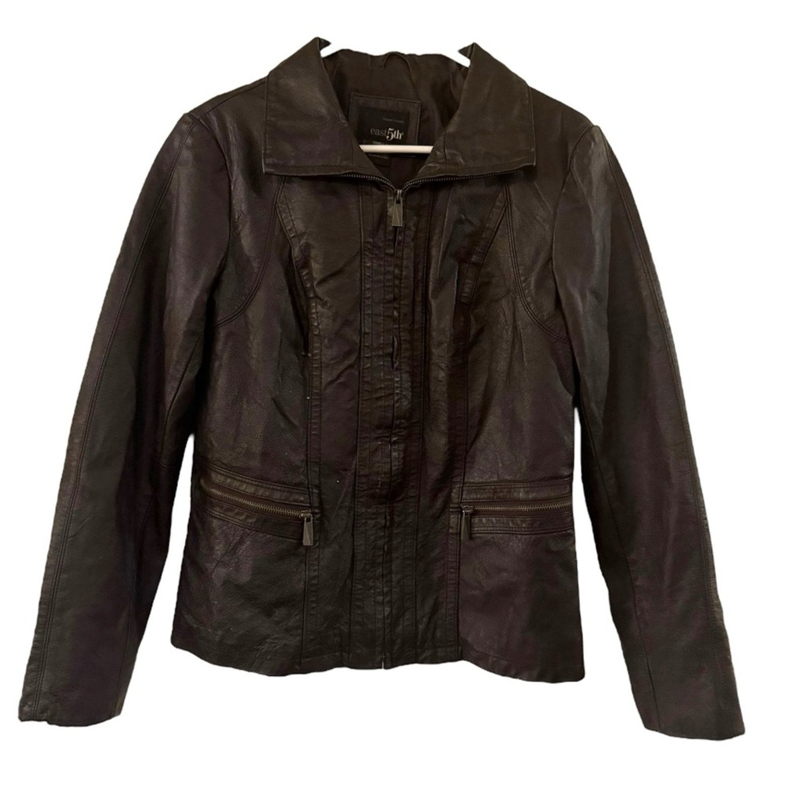 Vintage East 5th Genuine Leather Jacket Small Brown Vintage Y2K Size S / US 4 / IT 40 - 1 Thumbnail