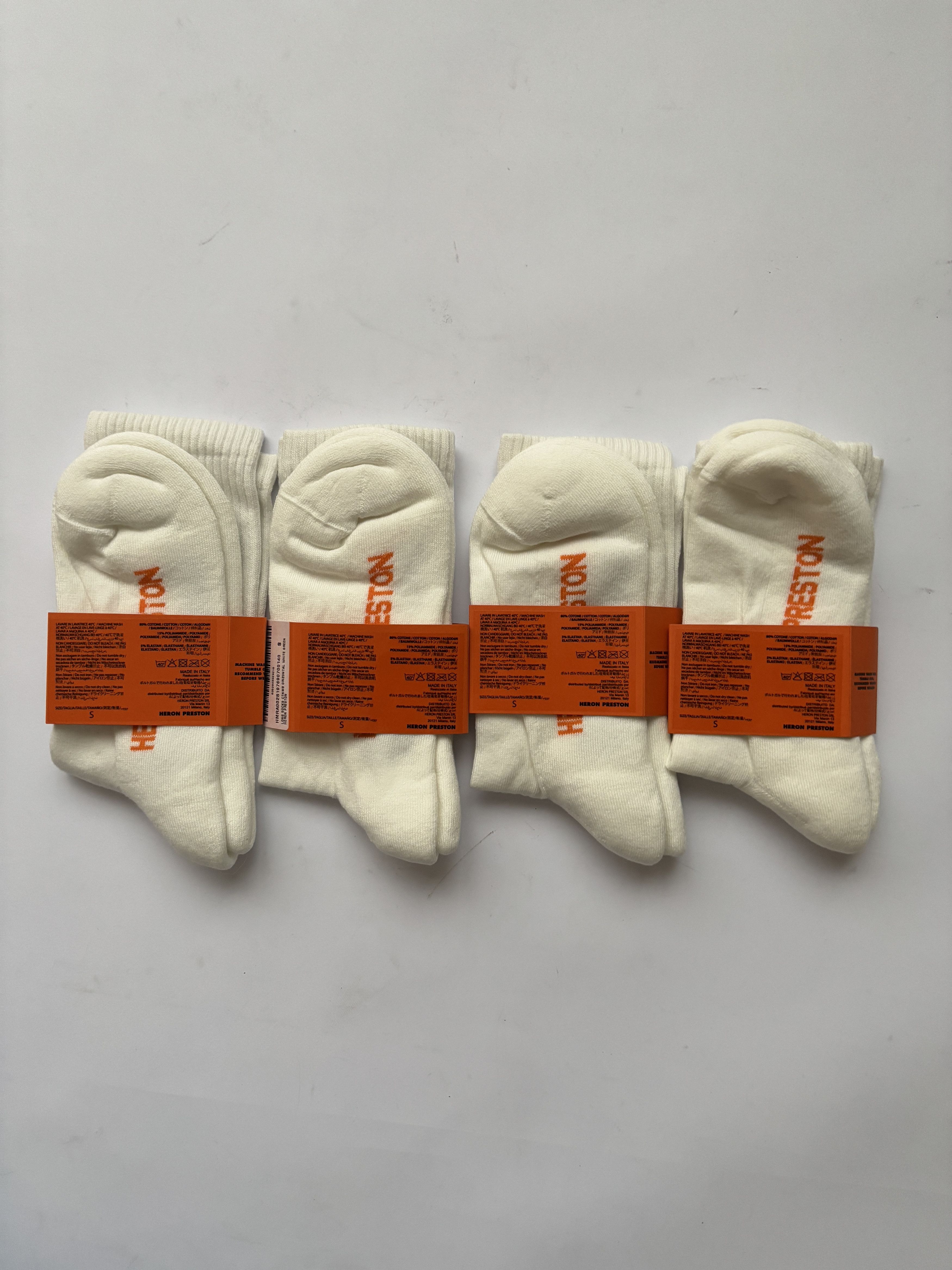 Heron Preston ⚡️QUICK SALE⚡️Bundle Pack 4 Heron Preston White CTNMB Socks Size ONE SIZE - 2 Thumbnail