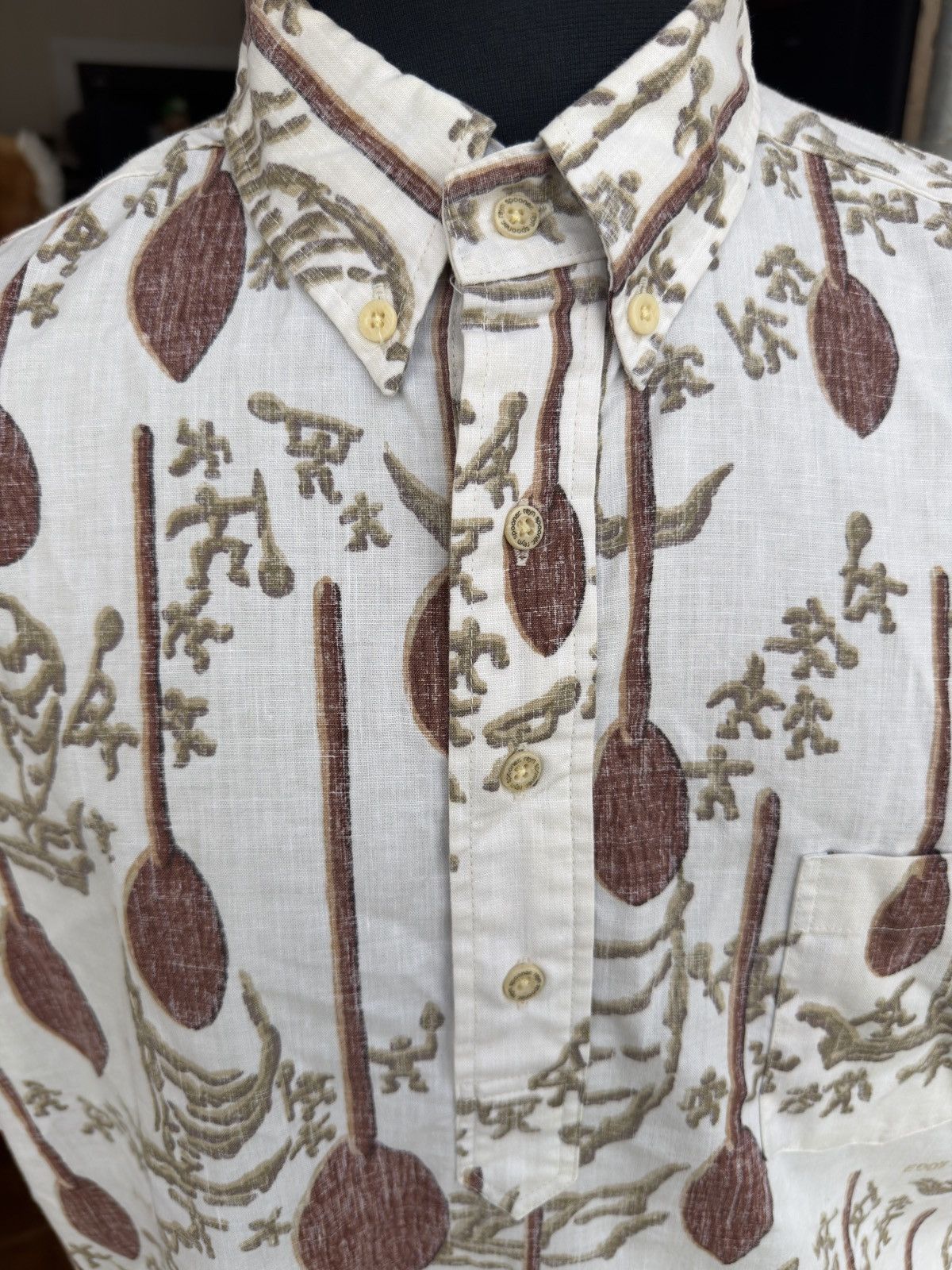 Reyn Spooner Reyn Spooner Hawaiian Print Beige/Brown Pullover Men's L Size US L / EU 52-54 / 3 - 3 Thumbnail