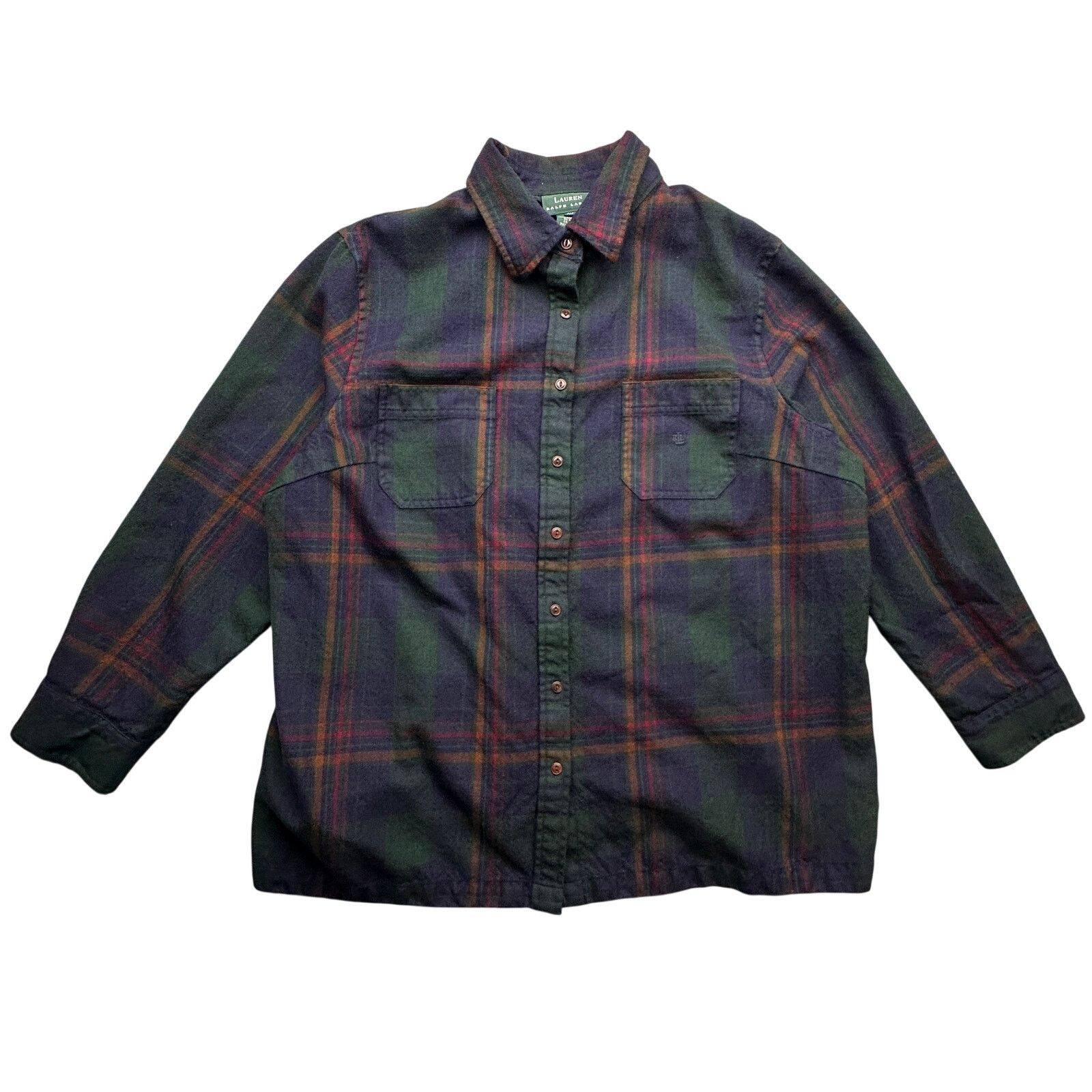 Ralph Lauren Ralph Lauren Wool Flannel Plaid Shirt Womens 2X Size XXL / US 16-18 / IT 52-54 - 1 Thumbnail