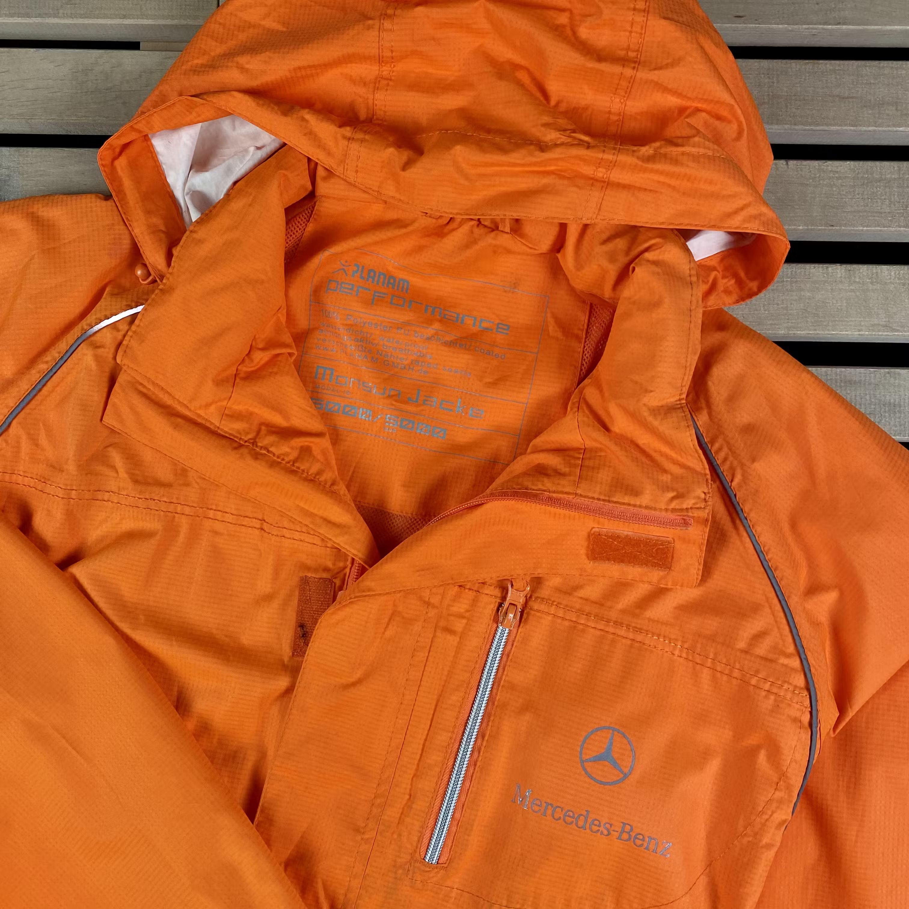 Mercedes-Benz × Vintage Mens Hooded Jacket Mercedes Benz Size XXL Orange Size US XXL / EU 58 / 5 - 2 Thumbnail