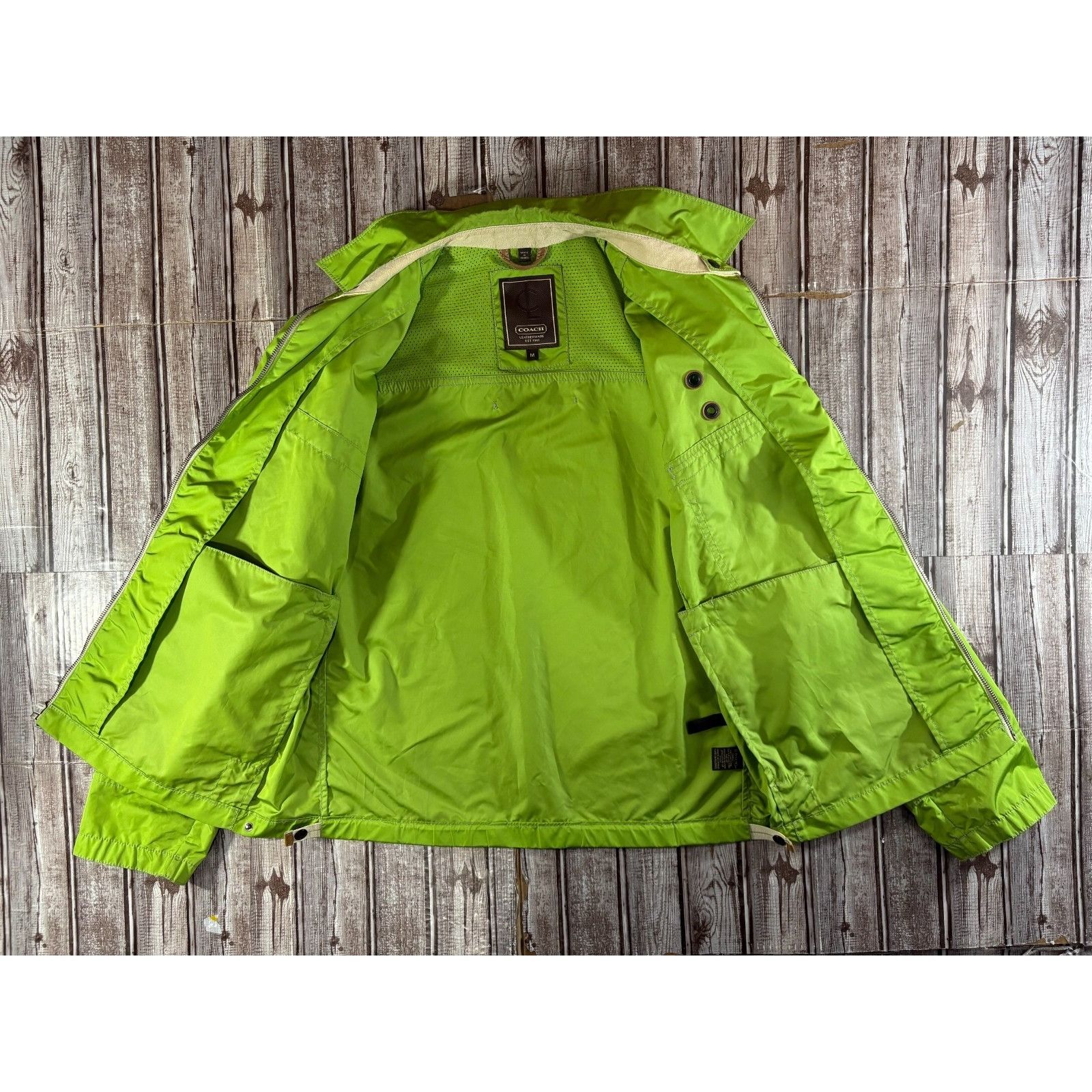 Coach Coach Leatherware full zip Jacket size M color Green Size US M / EU 48-50 / 2 - 5 Thumbnail