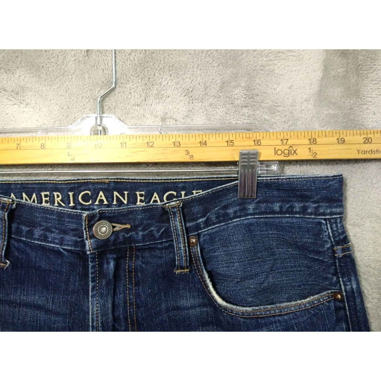 American Eagle Outfitters American Eagle Jeans Mens 36x30 Blue Denim Bootcut Mid Rise Dark Wash Size US 36 / EU 52 - 3 Thumbnail