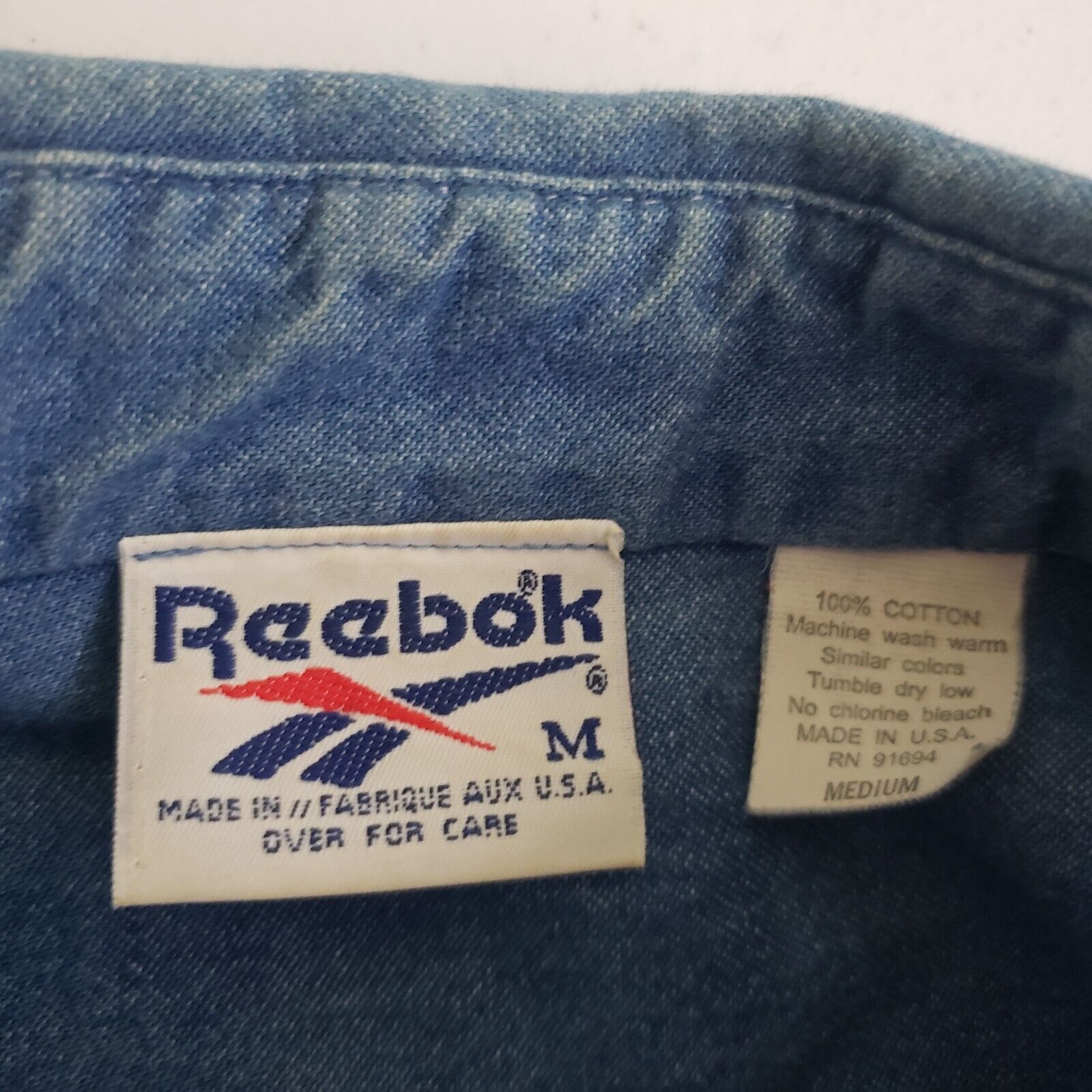 Reebok Reebok Olympic City Chambray Denim Blue Jean Button Shirt Size US M / EU 48-50 / 2 - 5 Thumbnail